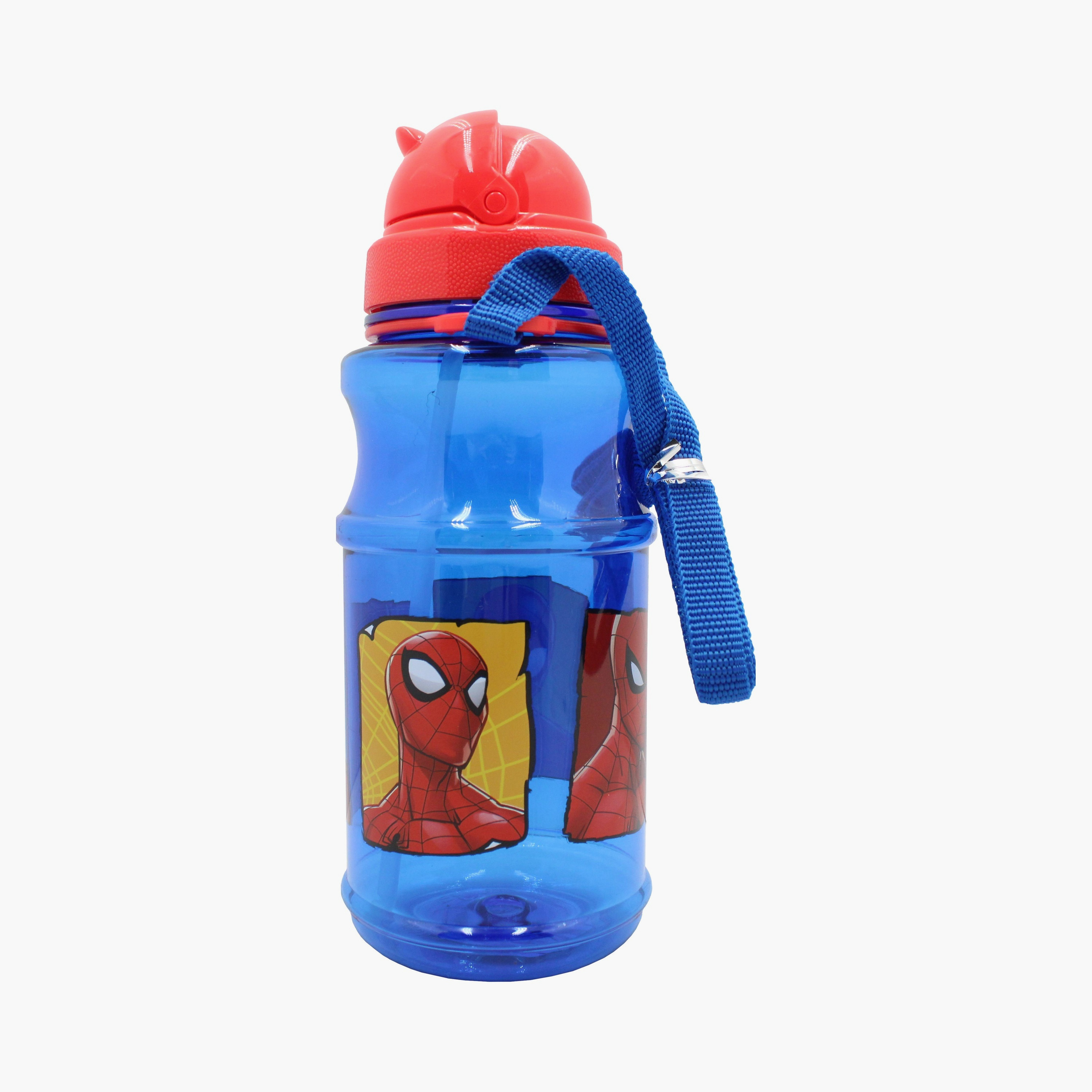 زجاجة ماء شفافة مطبوعة عليها مارفل سبايدرمان - أزرق-school-waterbottles-image-2