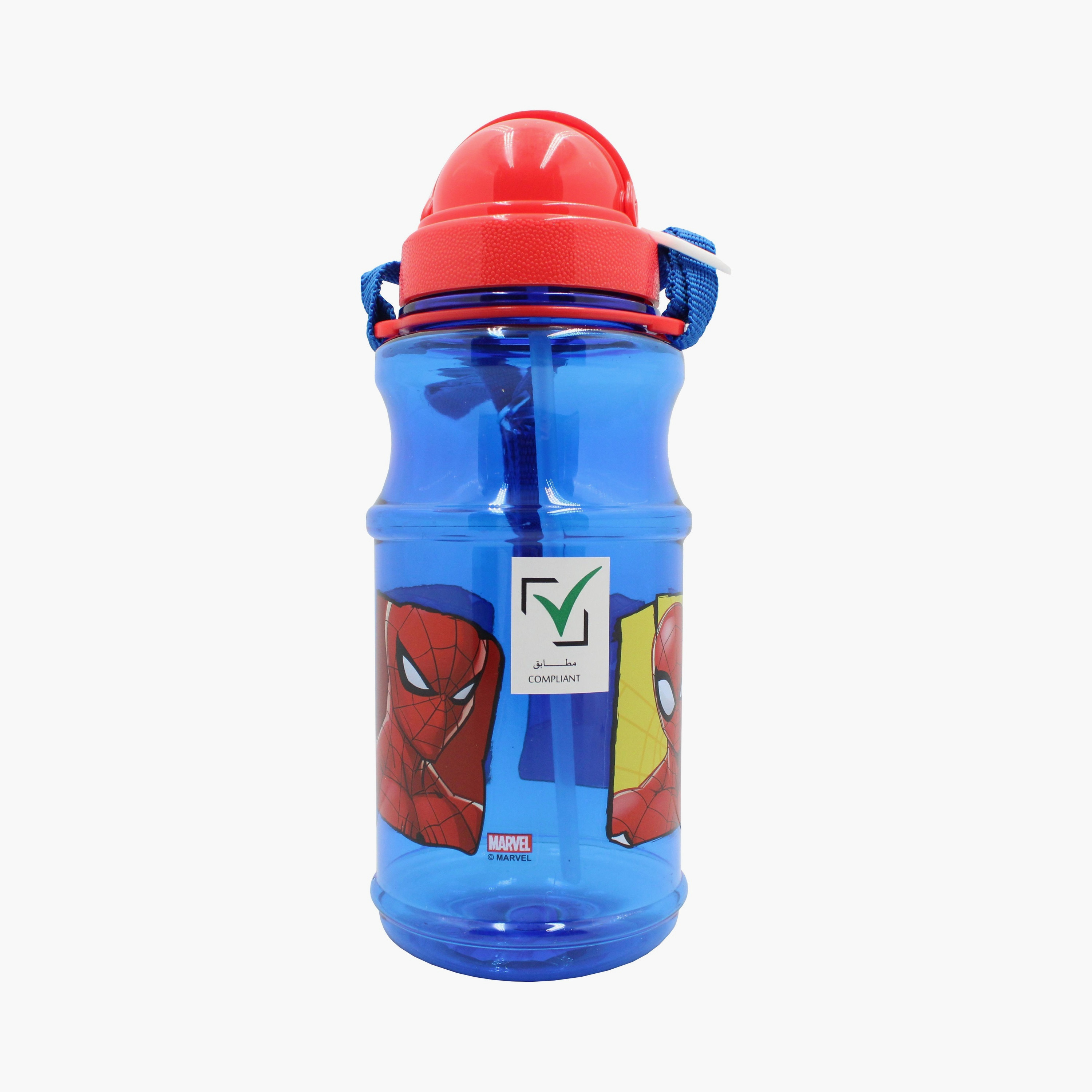 زجاجة ماء شفافة مطبوعة عليها مارفل سبايدرمان - أزرق-school-waterbottles-image-3