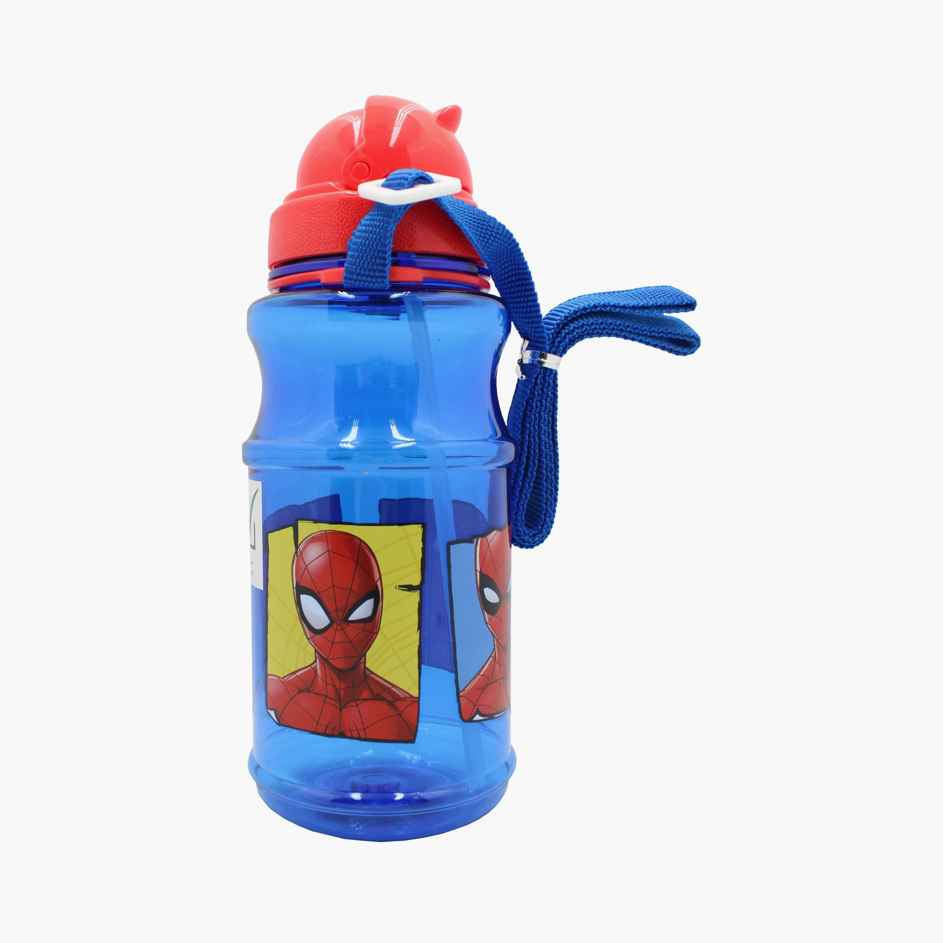زجاجة ماء شفافة مطبوعة عليها مارفل سبايدرمان - أزرق-school-waterbottles-image-4