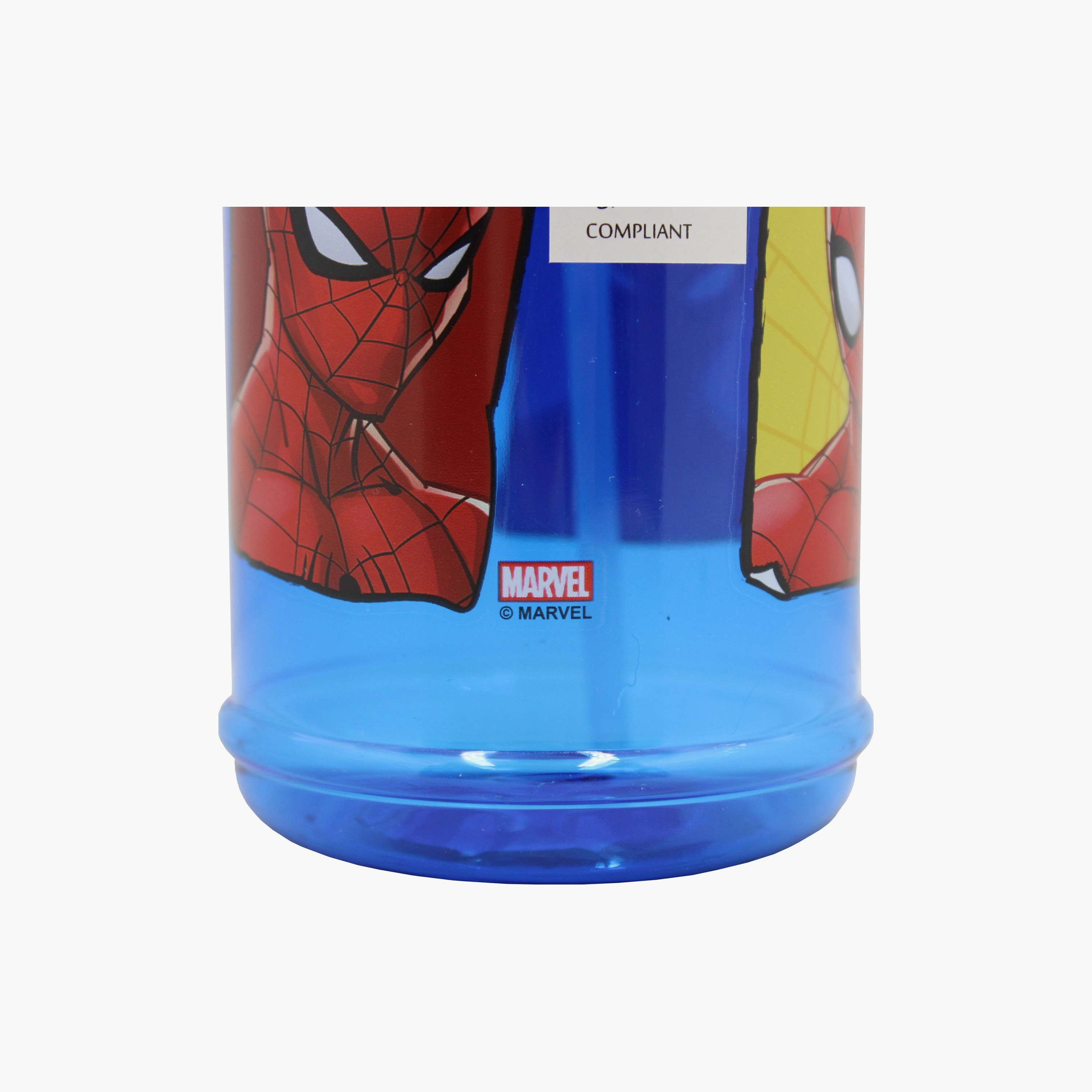 زجاجة ماء شفافة مطبوعة عليها مارفل سبايدرمان - أزرق-school-waterbottles-image-6
