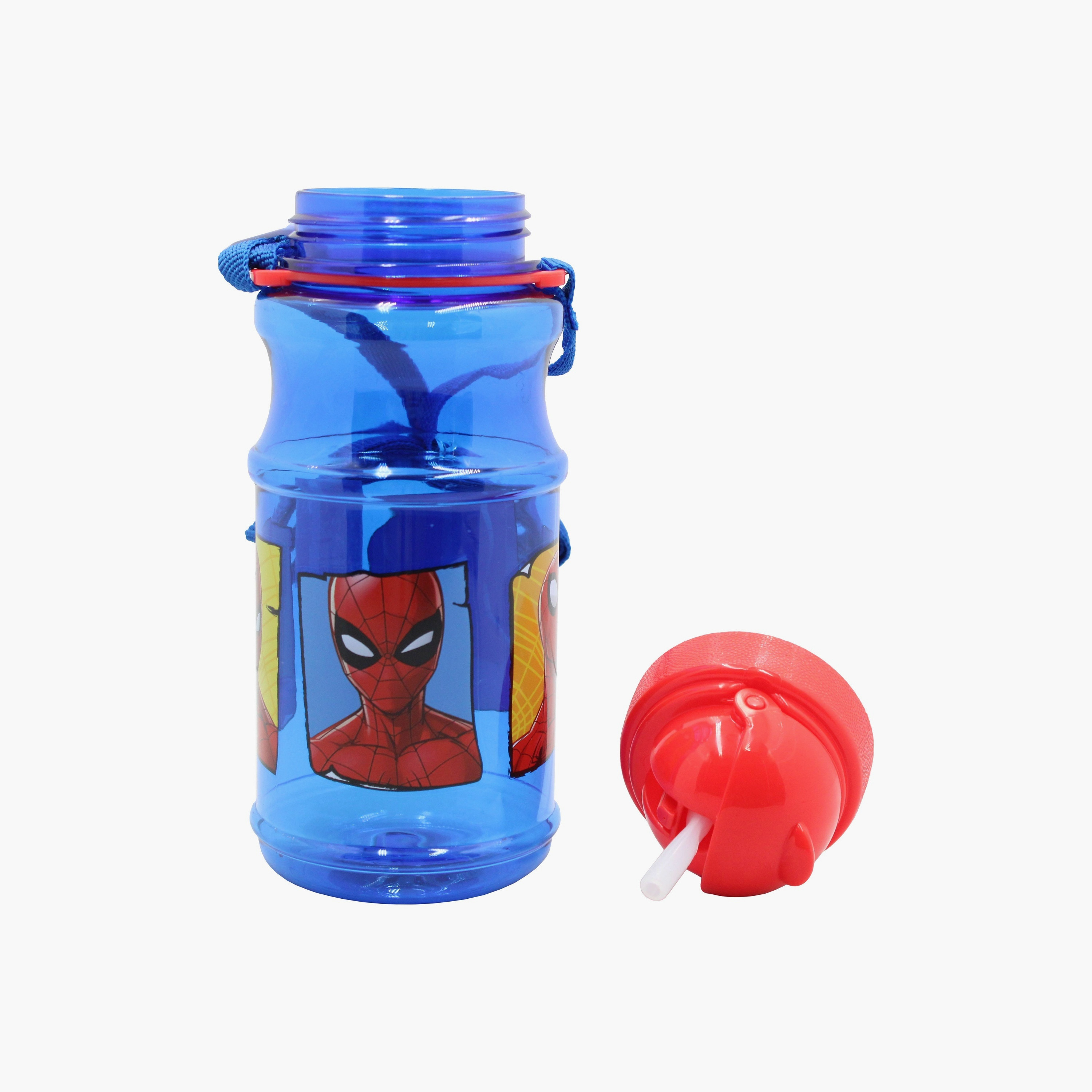 زجاجة ماء شفافة مطبوعة عليها مارفل سبايدرمان - أزرق-school-waterbottles-image-8