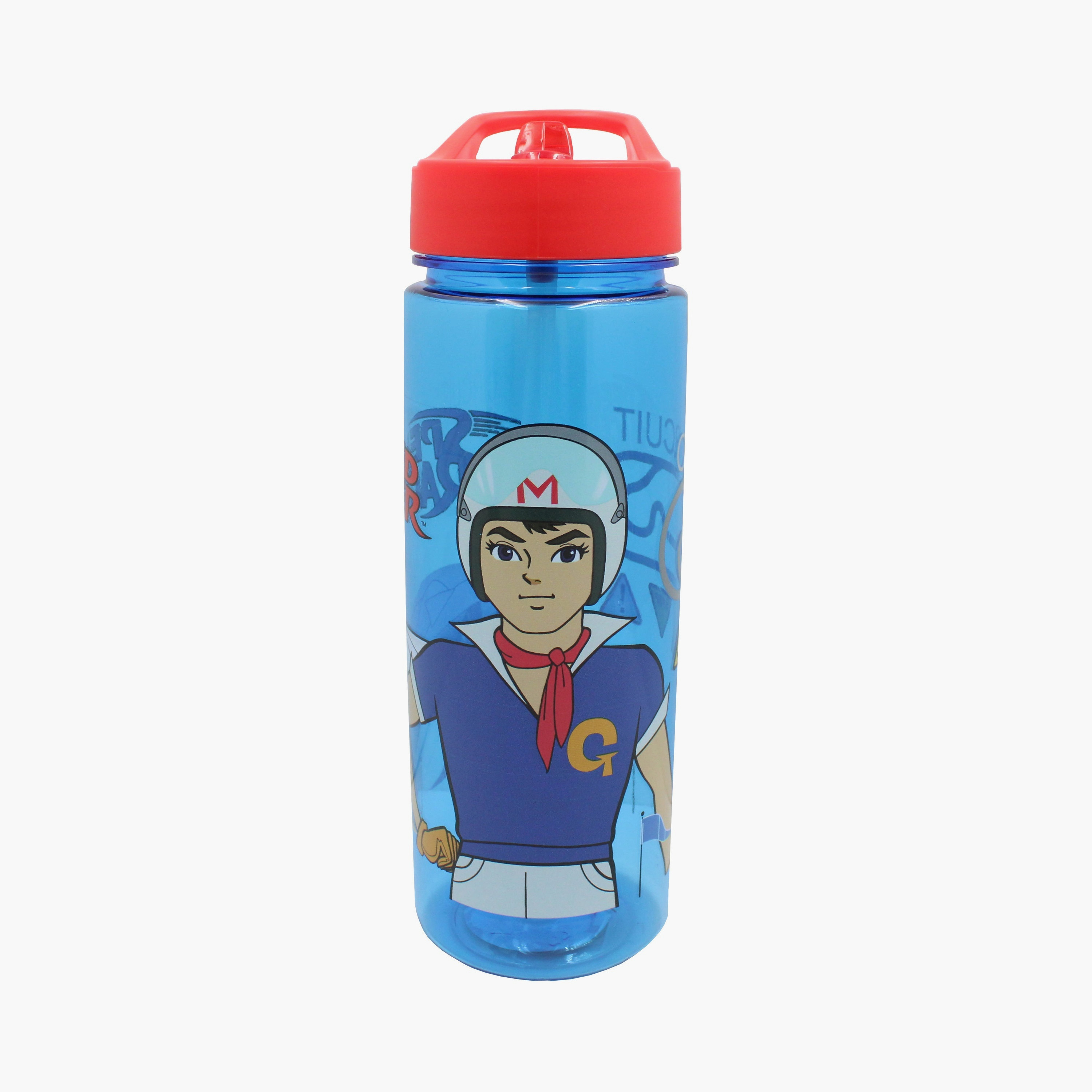 زجاجة ماء مطبوعة عليها سبيد ريسر - 650 مل - أزرق-school-waterbottles-image-1