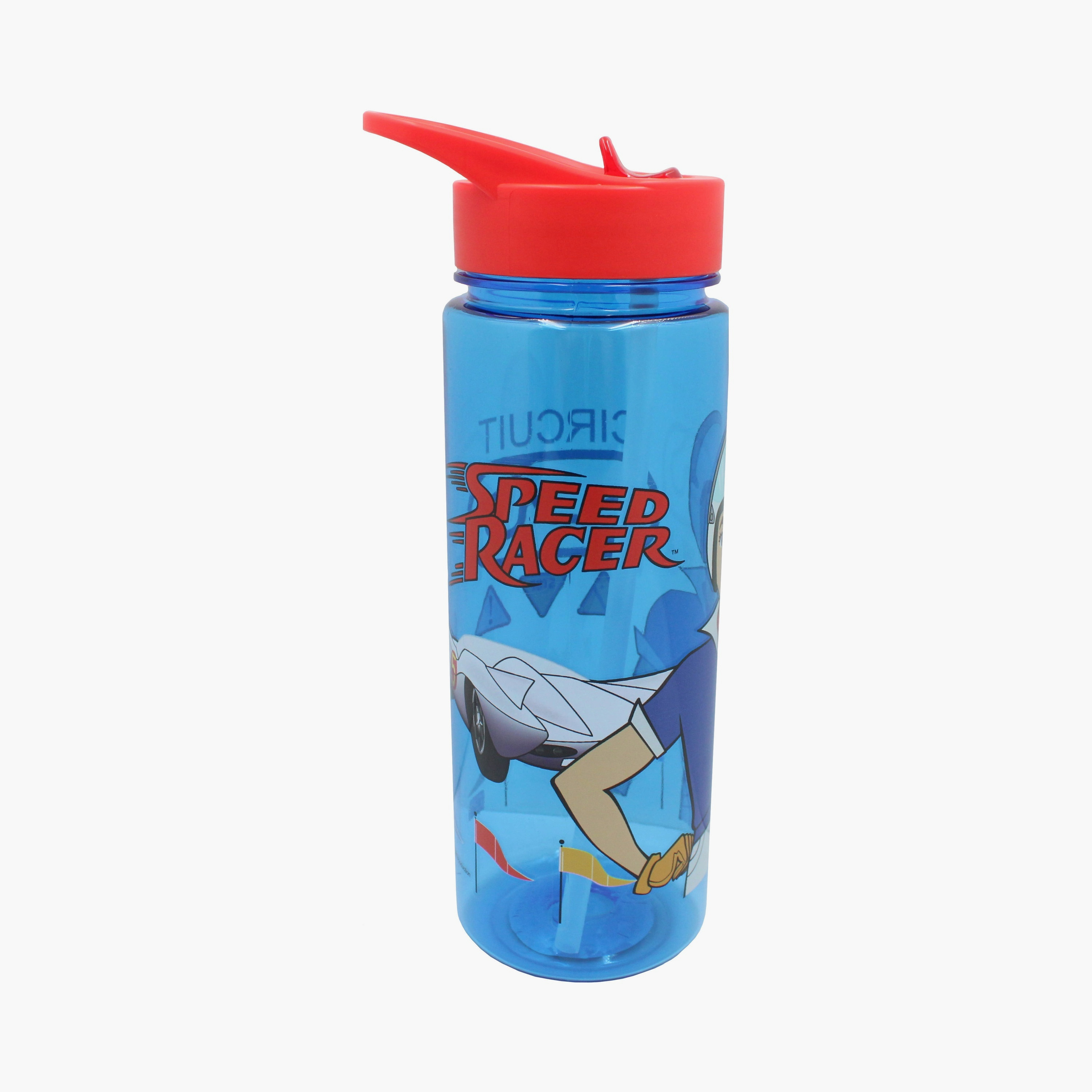 زجاجة ماء مطبوعة عليها سبيد ريسر - 650 مل - أزرق-school-waterbottles-image-2