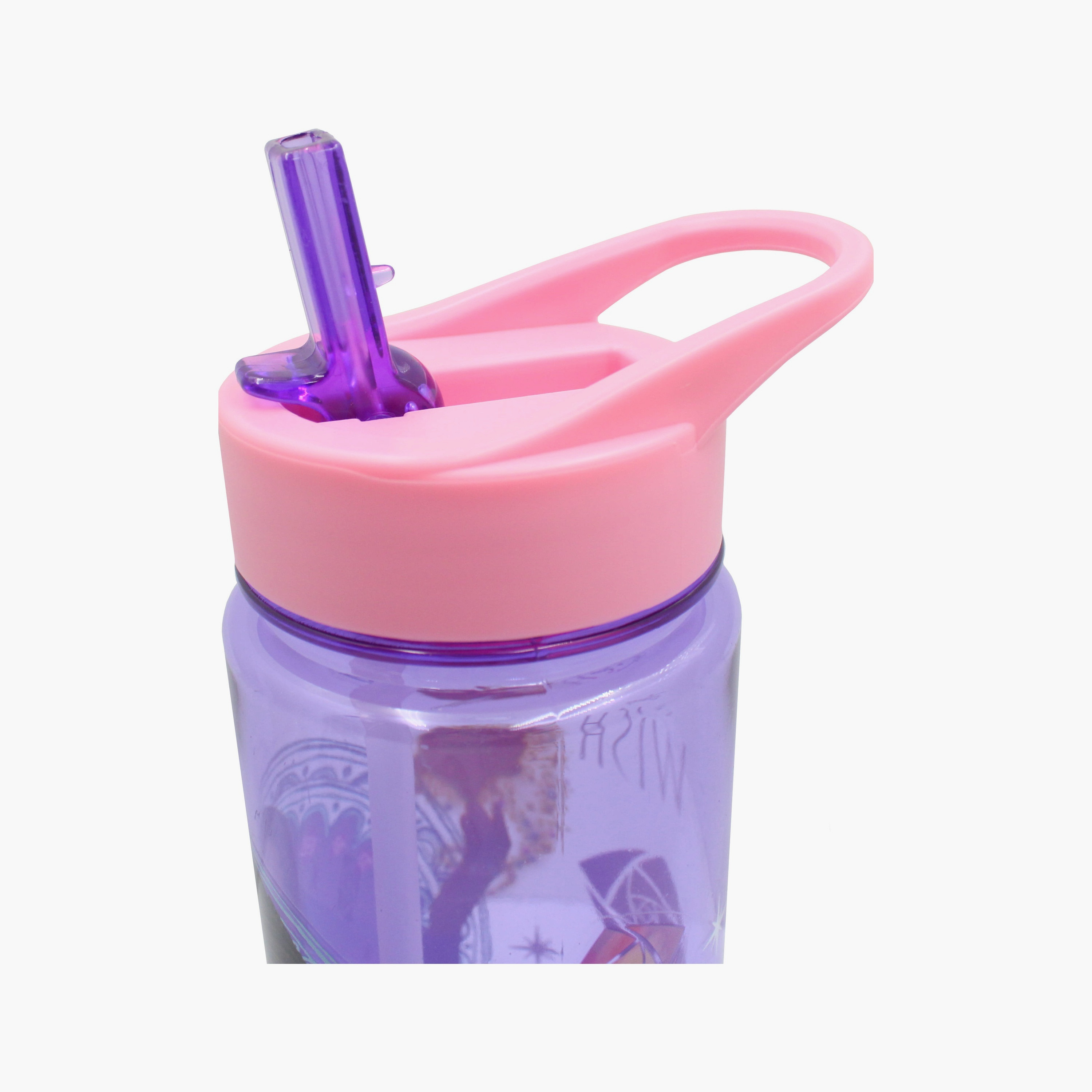 زجاجة ماء مطبوعة عليها ويش - 650 مل - بنفسجي-school-waterbottles-image-3