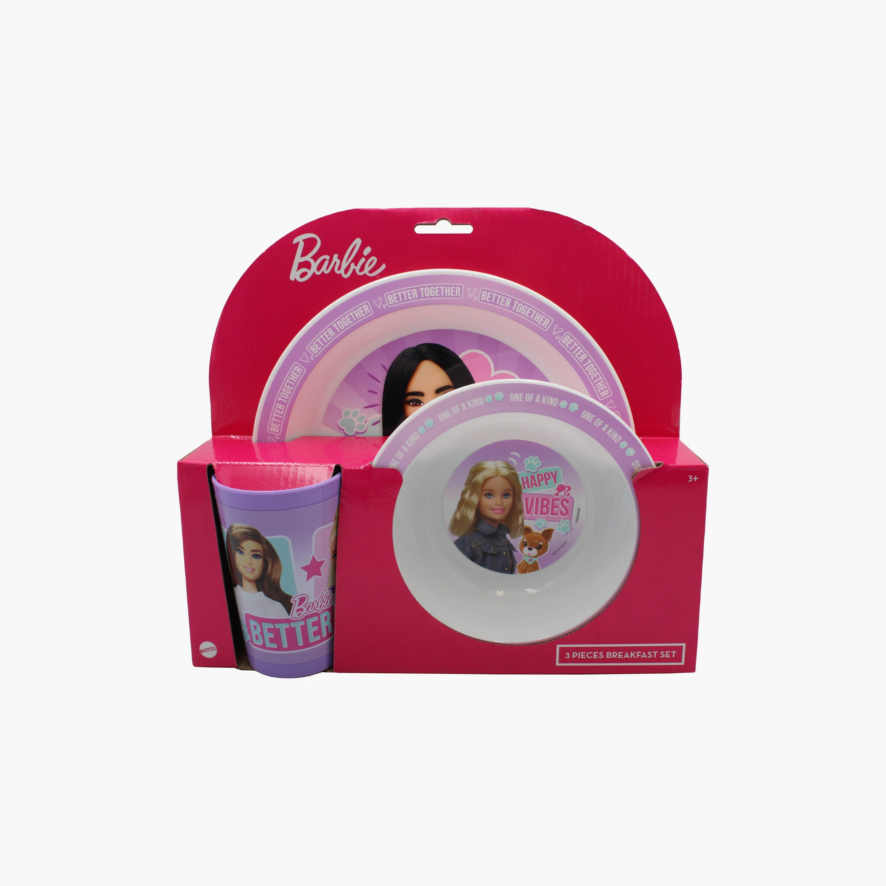 Barbie 3-Piece Printed Mico Set with Cup - Multicolour-baby-feeding-mealtimeessentials-image-1