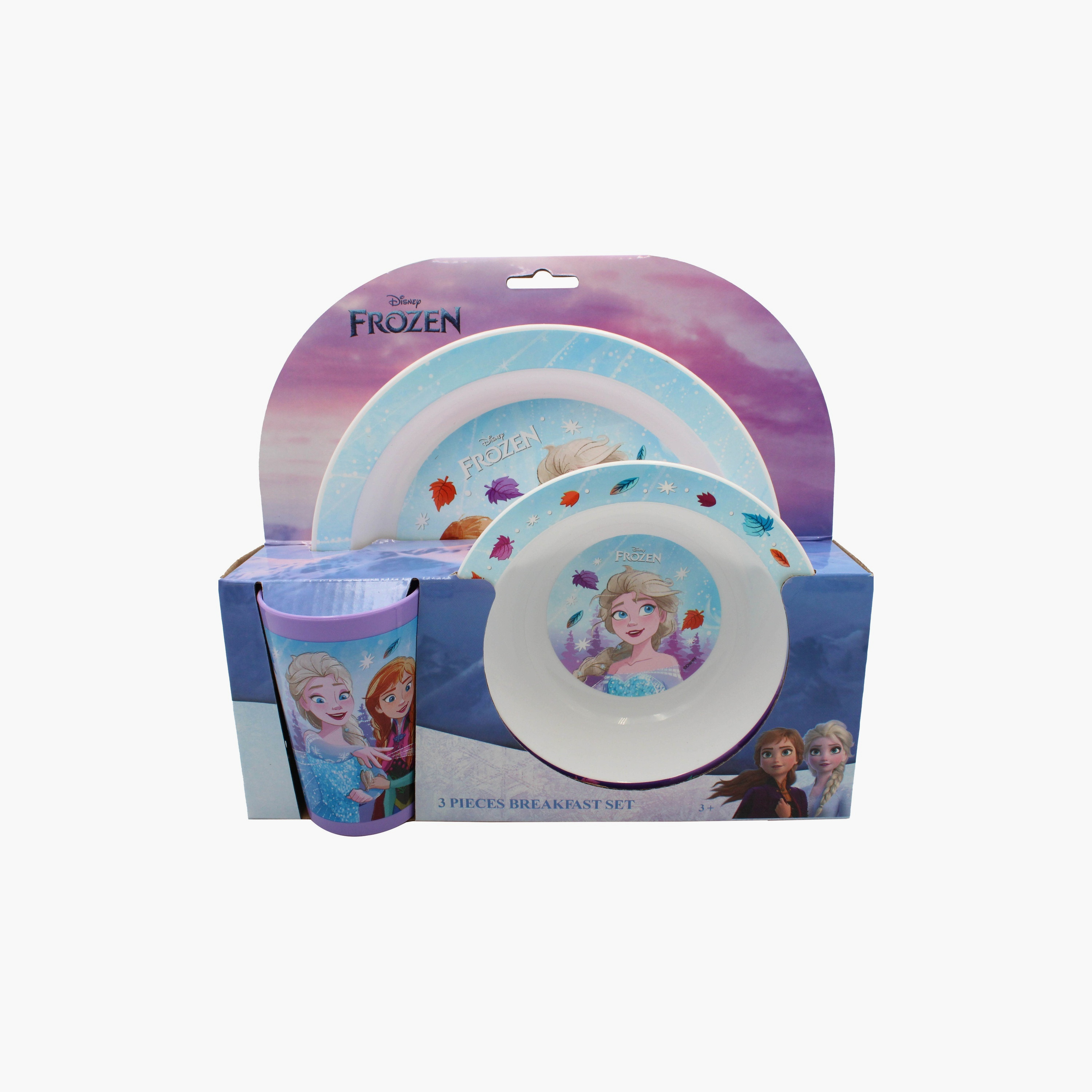 مجموعة مطبوعة ديزني فروزن 3 قطع: طبق، وعاء، مع كوب - أرجواني.-baby-feeding-mealtimeessentials-image-1