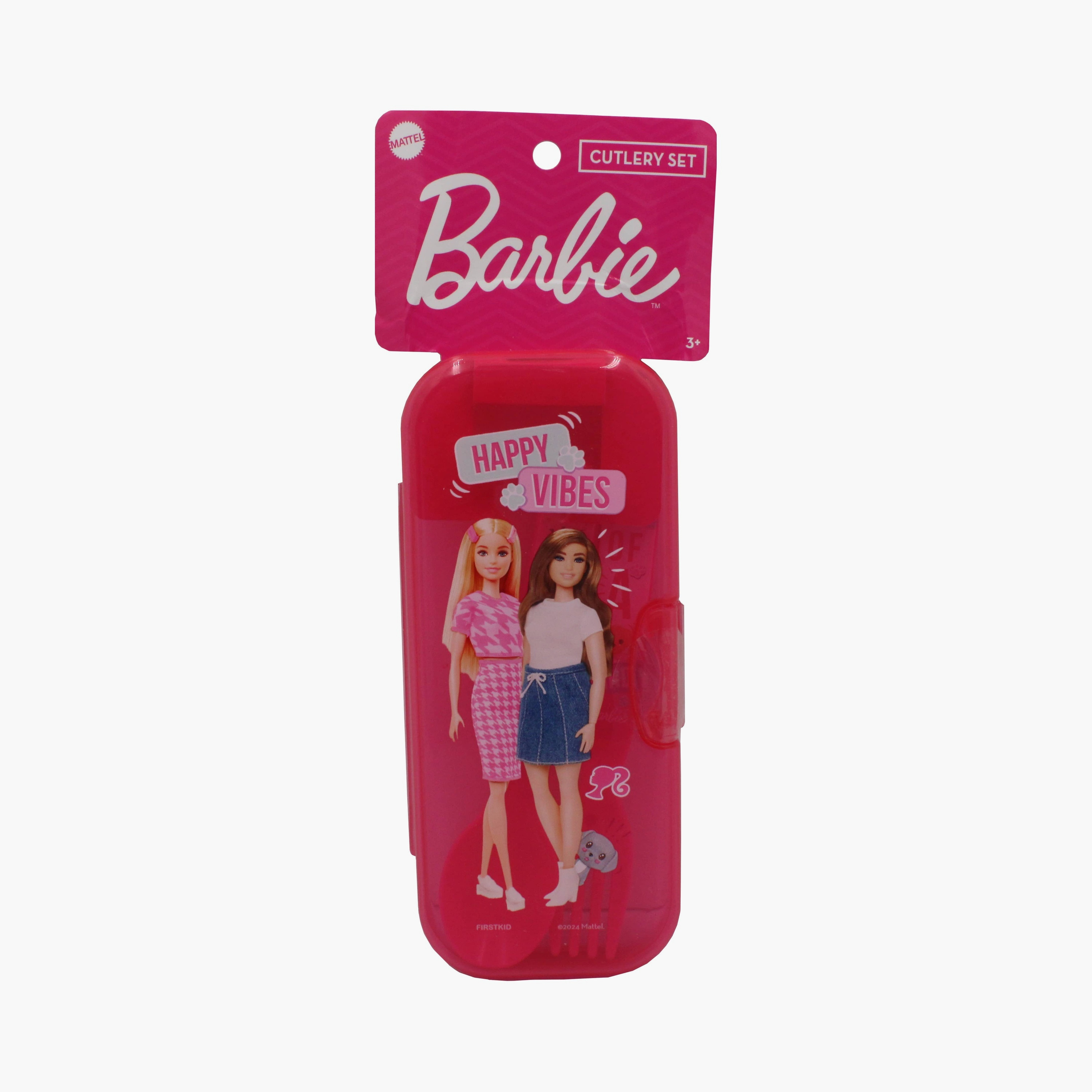 Barbie 2-Piece Printed Cutlery Set - Pink-baby-feeding-mealtimeessentials-image-2