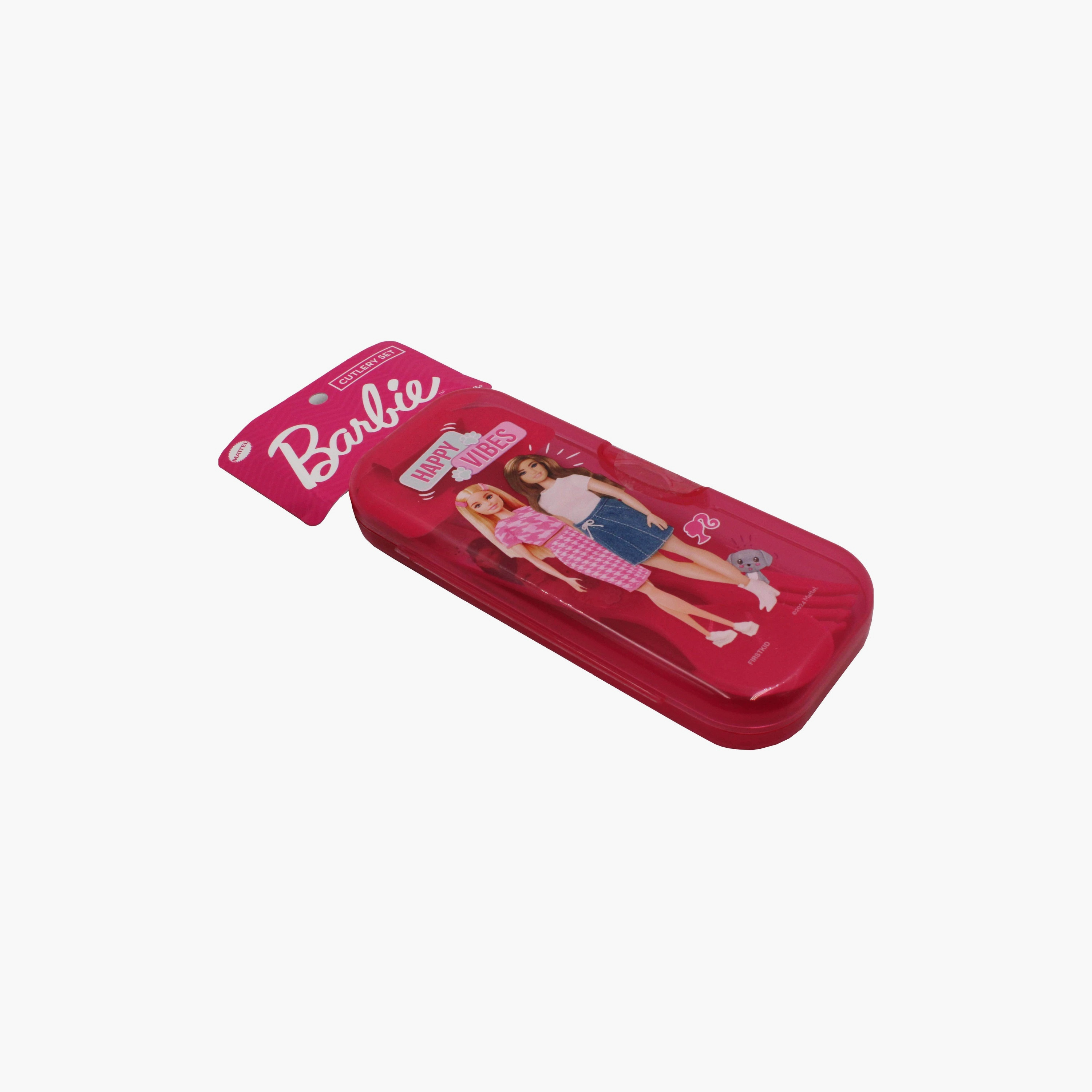 Barbie 2-Piece Printed Cutlery Set - Pink-baby-feeding-mealtimeessentials-image-3