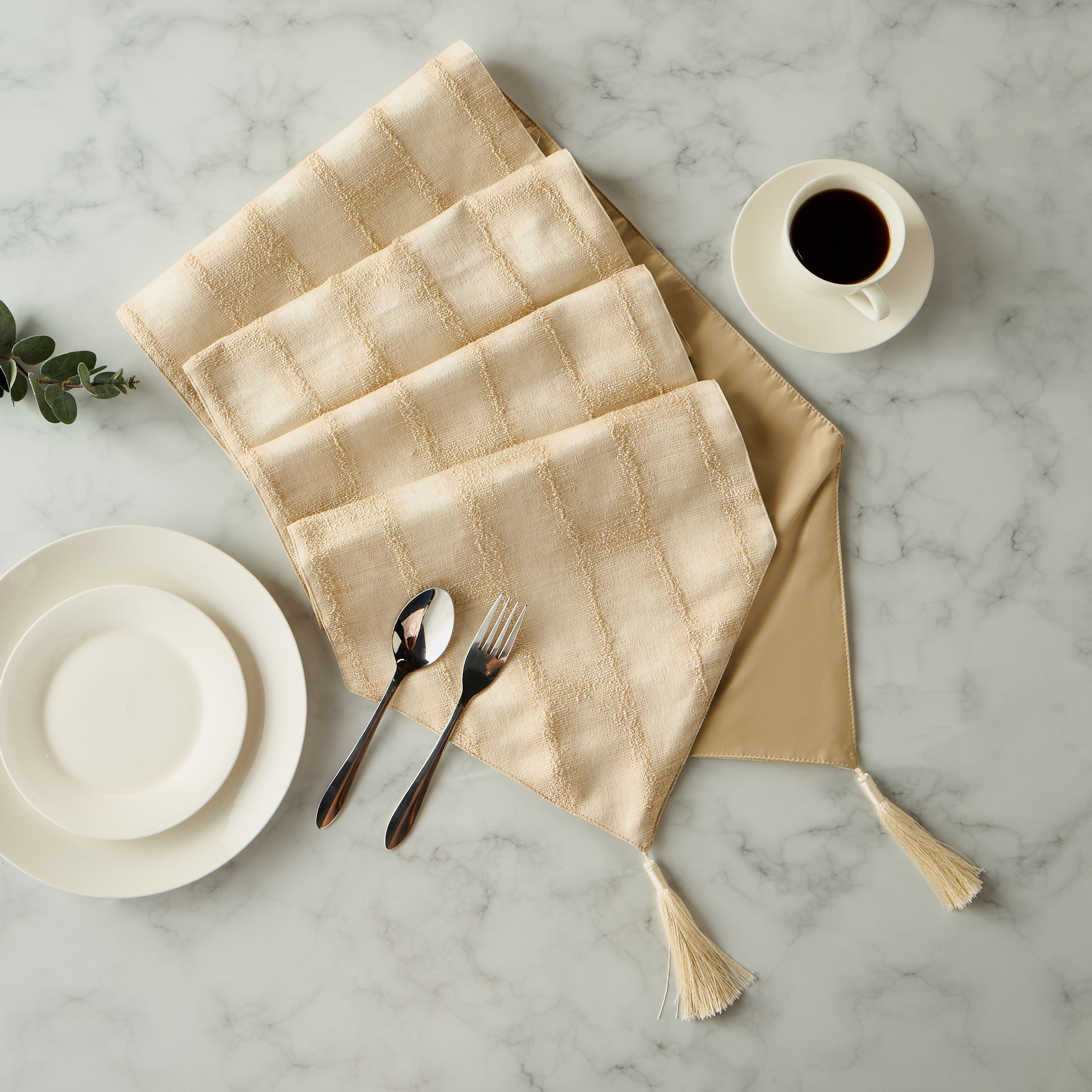 Shah Table Runner with Tassel Accent - 180x33 cms-household-dining-tablelinen-runnersandtablecovers-image-1