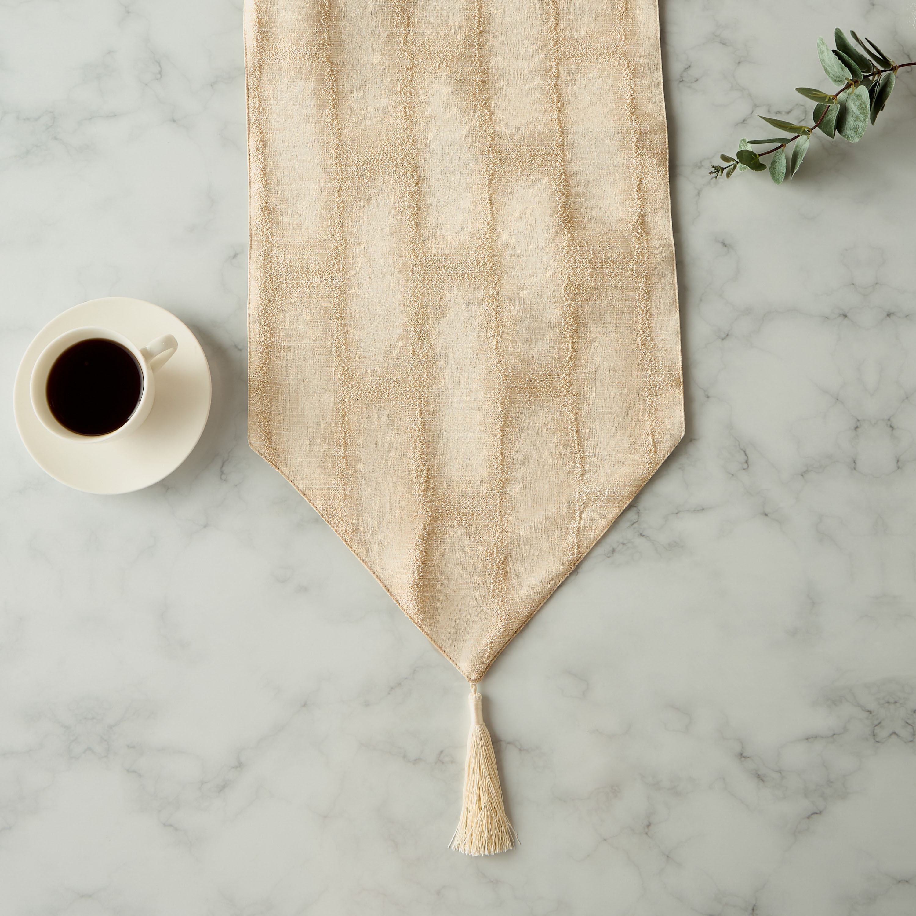 Shah Table Runner with Tassel Accent - 180x33 cms-household-dining-tablelinen-runnersandtablecovers-image-2