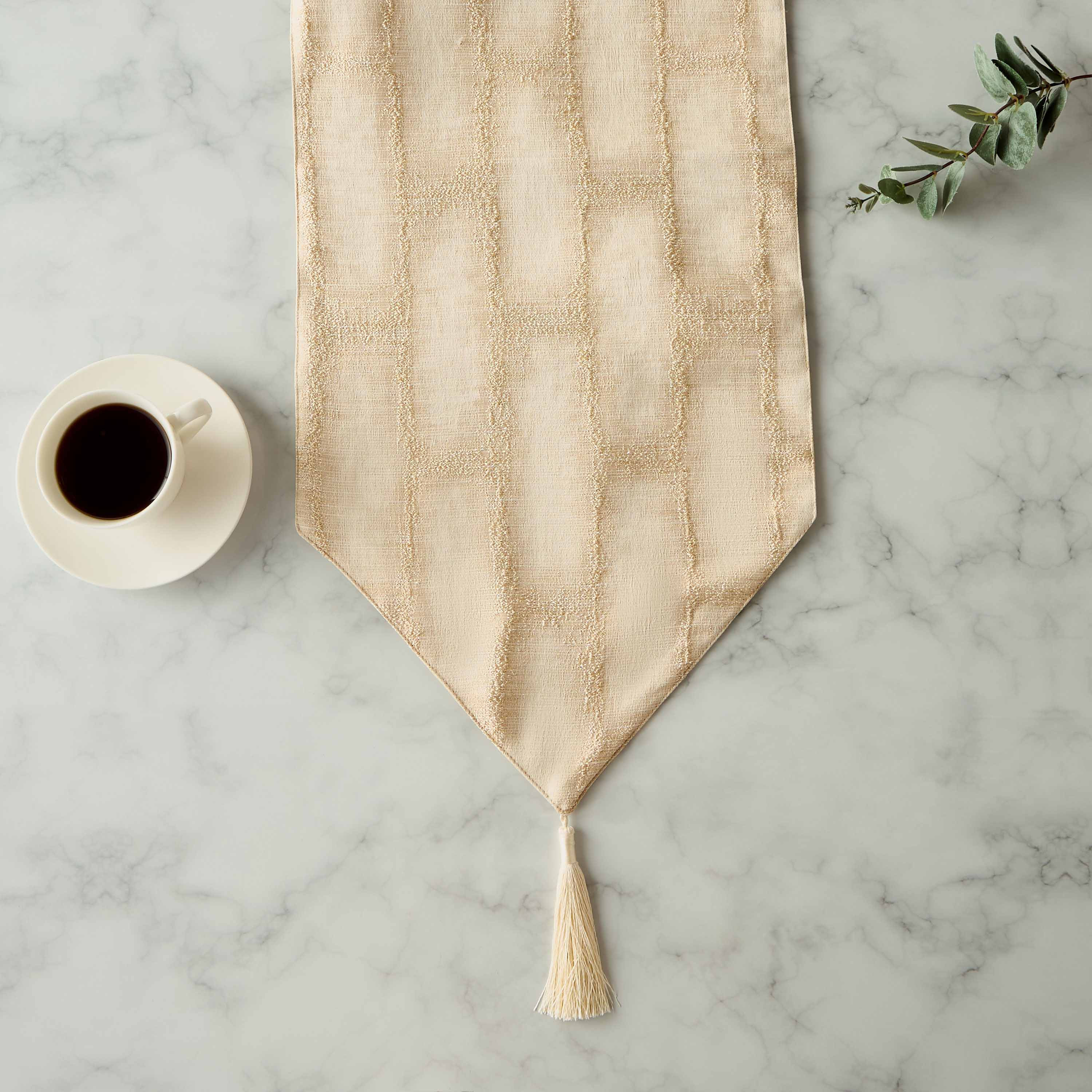 Shah Table Runner with Tassel Accent - 260x33 cms-household-dining-tablelinen-runnersandtablecovers-image-2