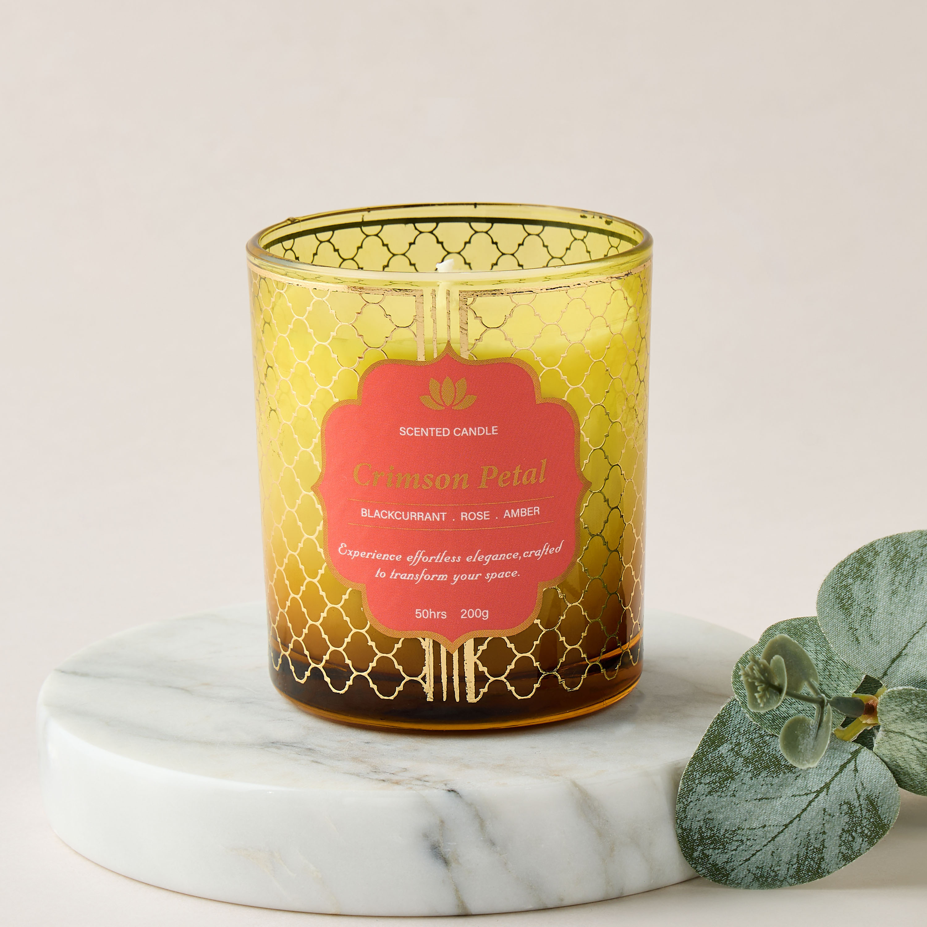 Golden Souk Crimson Petal Scented Jar Candle - 50 h-household-homefragrance-candles-image-1