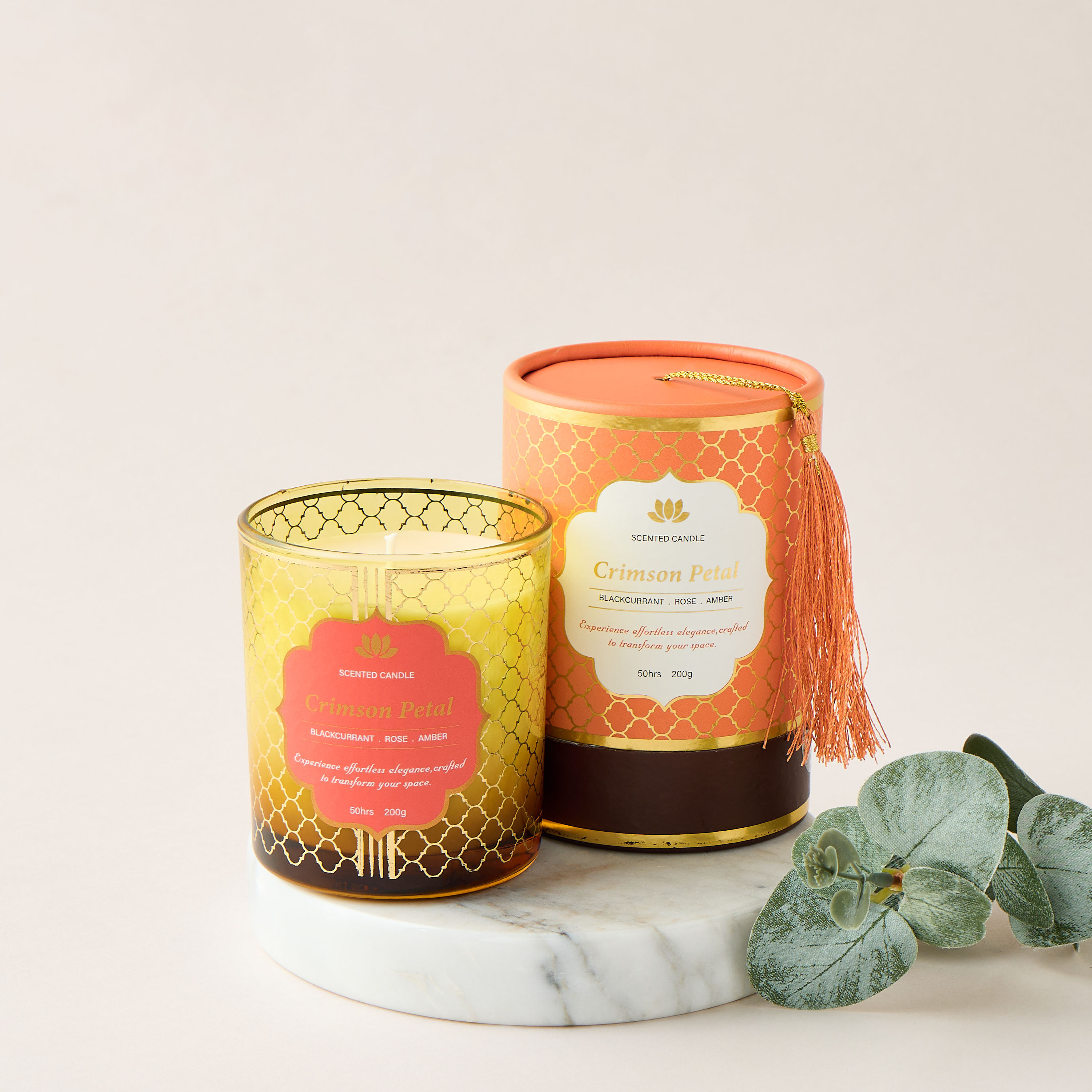 Golden Souk Crimson Petal Scented Jar Candle - 50 h-household-homefragrance-candles-image-2