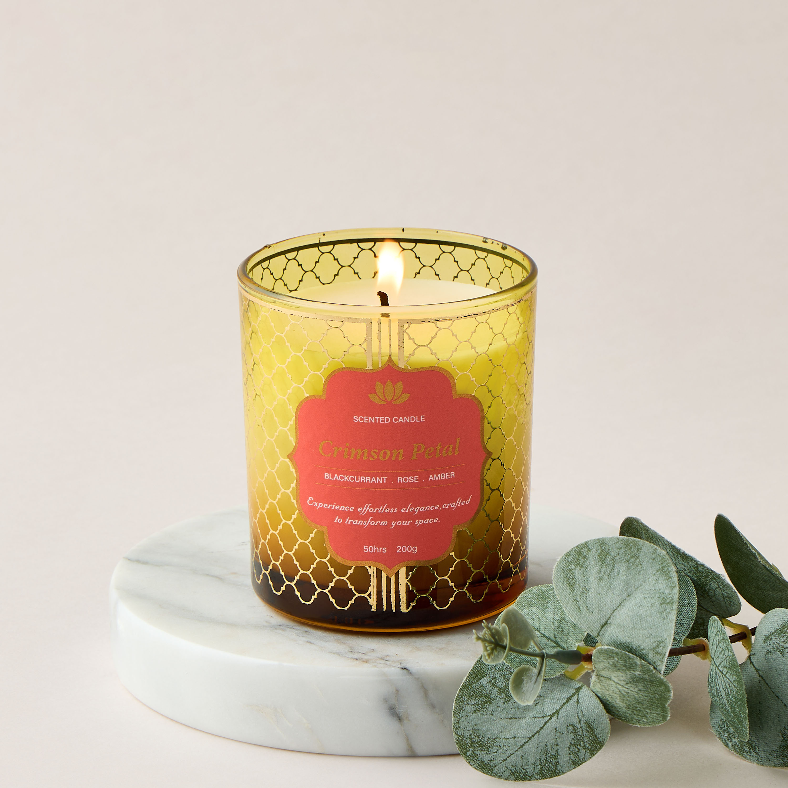 Golden Souk Crimson Petal Scented Jar Candle - 50 h-household-homefragrance-candles-image-4