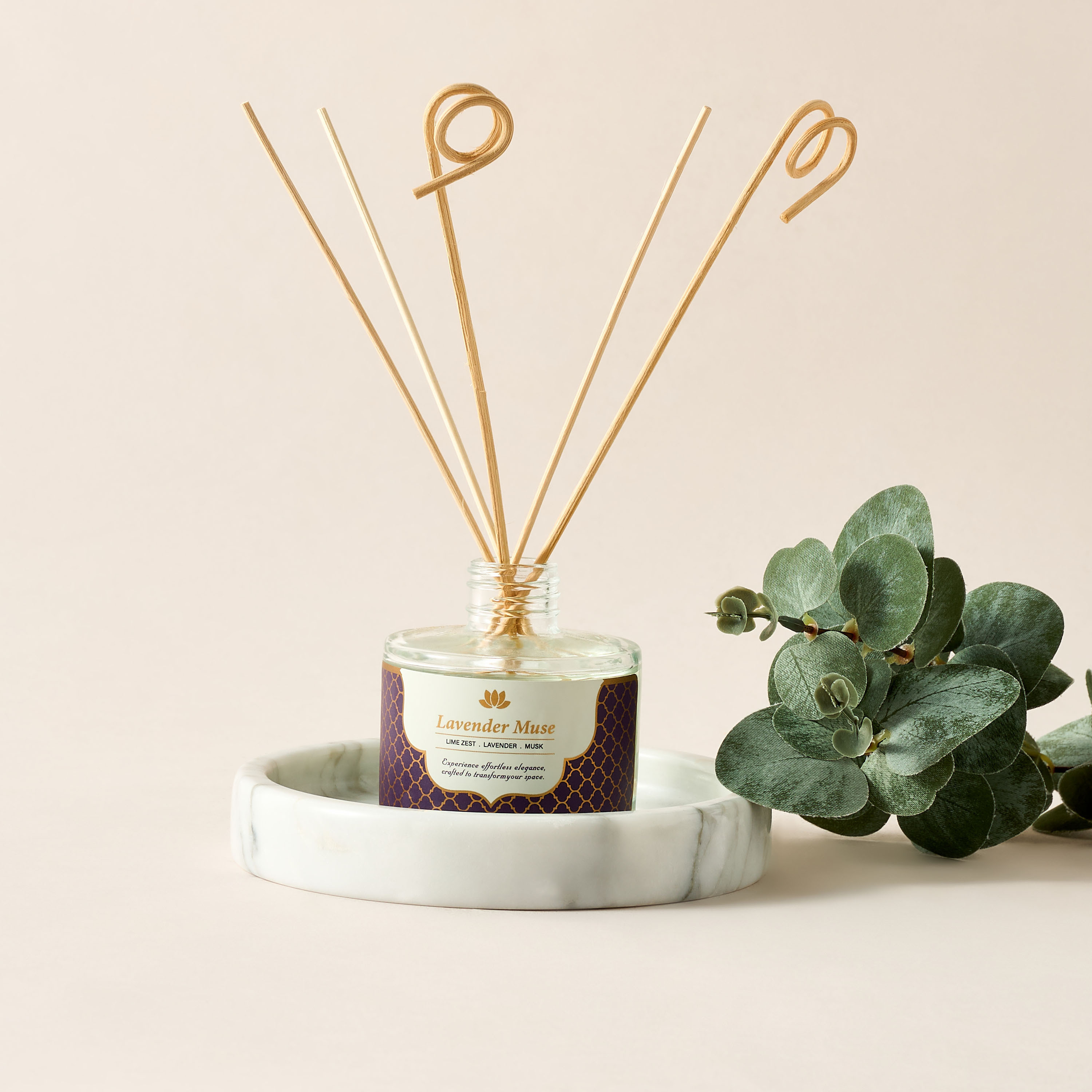 Golden Souk Lavender Muse Scented Reed Diffuser Set - 120 ml-household-homefragrance-reeddiffusers-image-1