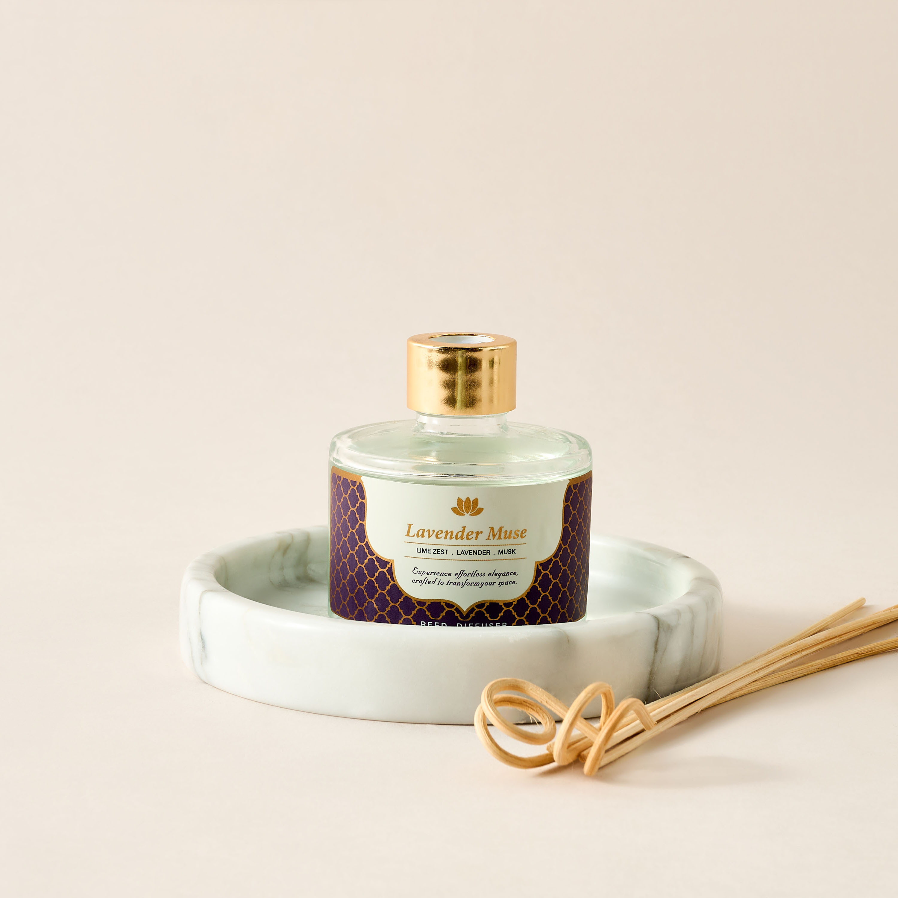 Golden Souk Lavender Muse Scented Reed Diffuser Set - 120 ml-household-homefragrance-reeddiffusers-image-2