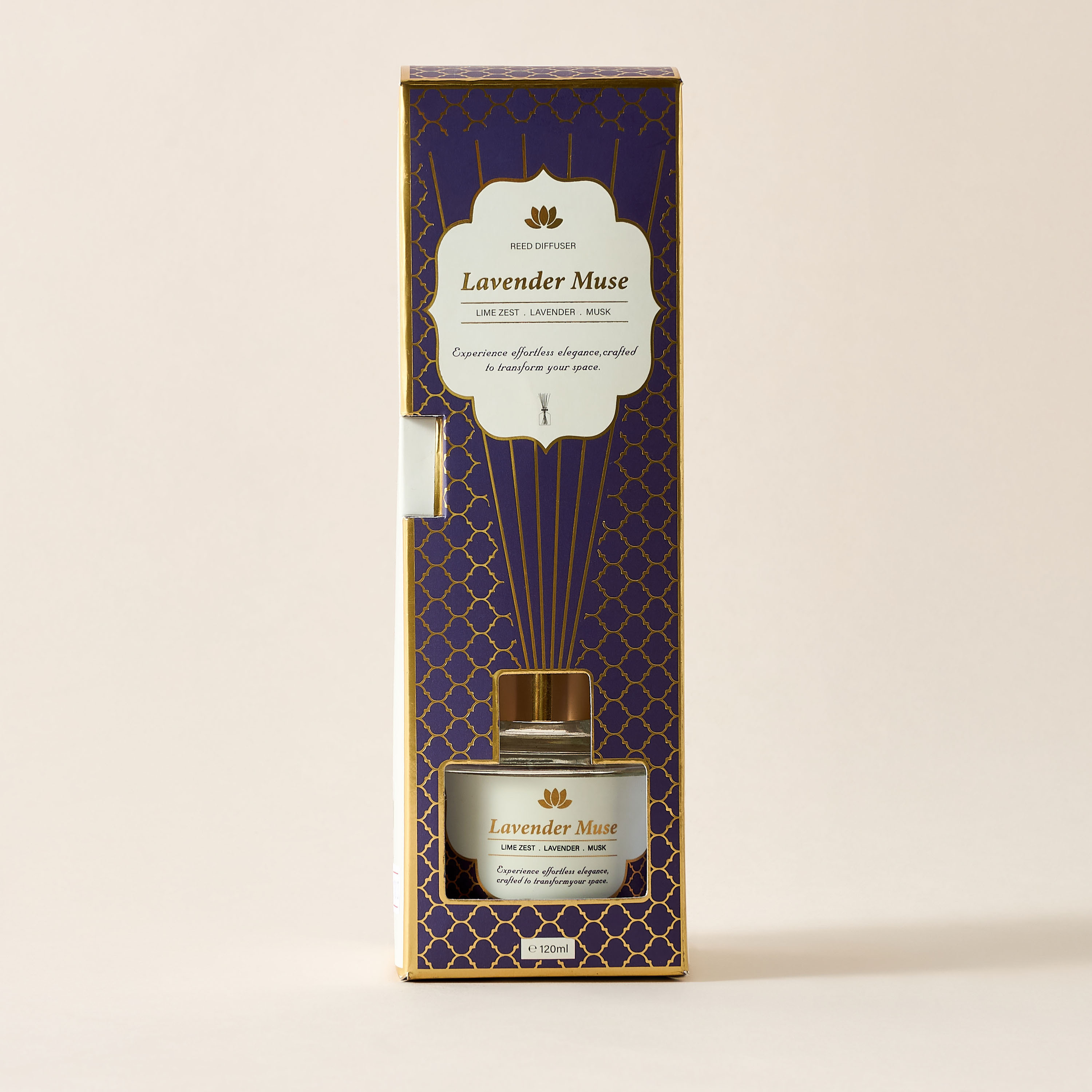 Golden Souk Lavender Muse Scented Reed Diffuser Set - 120 ml-household-homefragrance-reeddiffusers-image-4