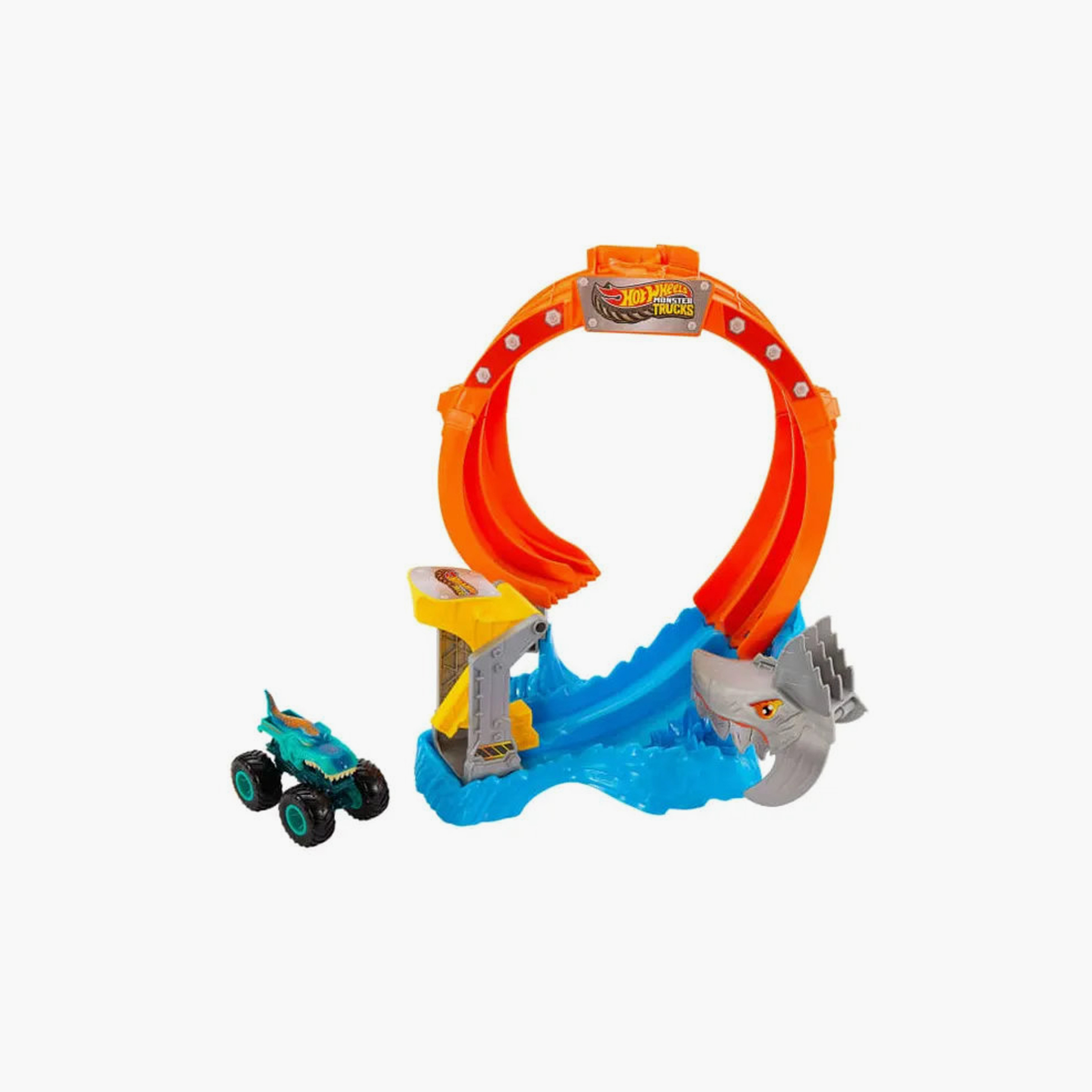 مجموعة لعب سبايرال شارك سماش مونستر تراكس من هوت ويلز-toys-playvehicles-vehicleplaysets-image-1