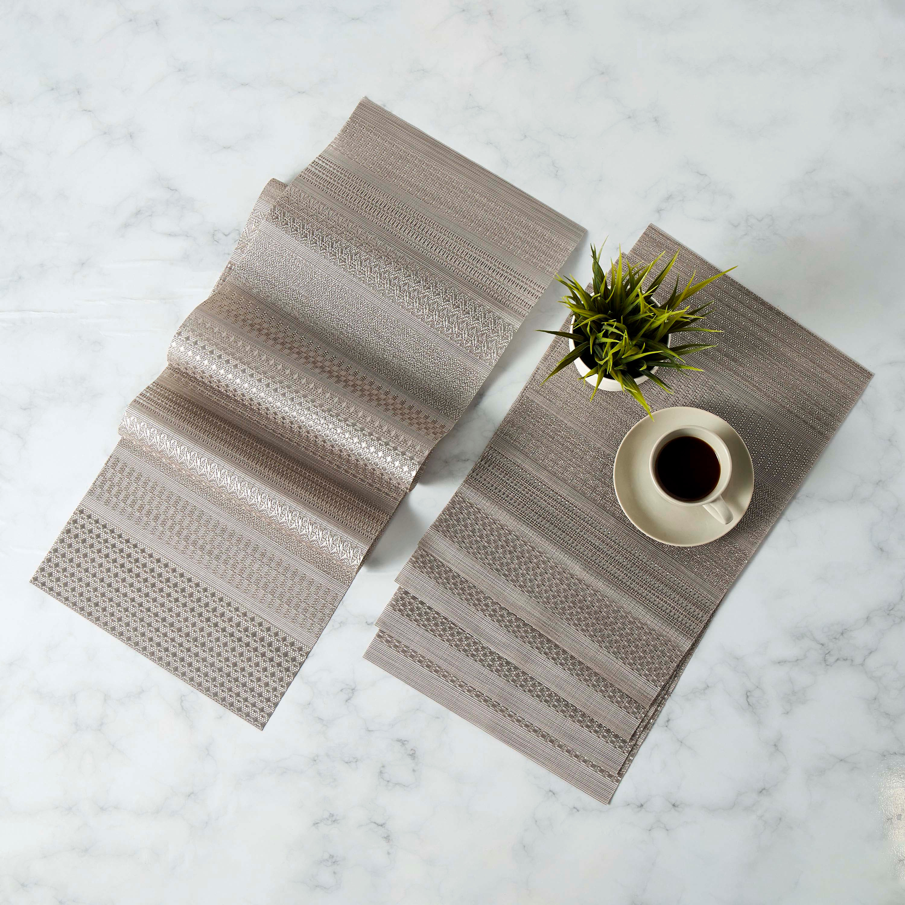 طقم مفارش طاولة 5 قطع بارزة الملمس-household-dining-tablelinen-runnersandtablecovers-image-1