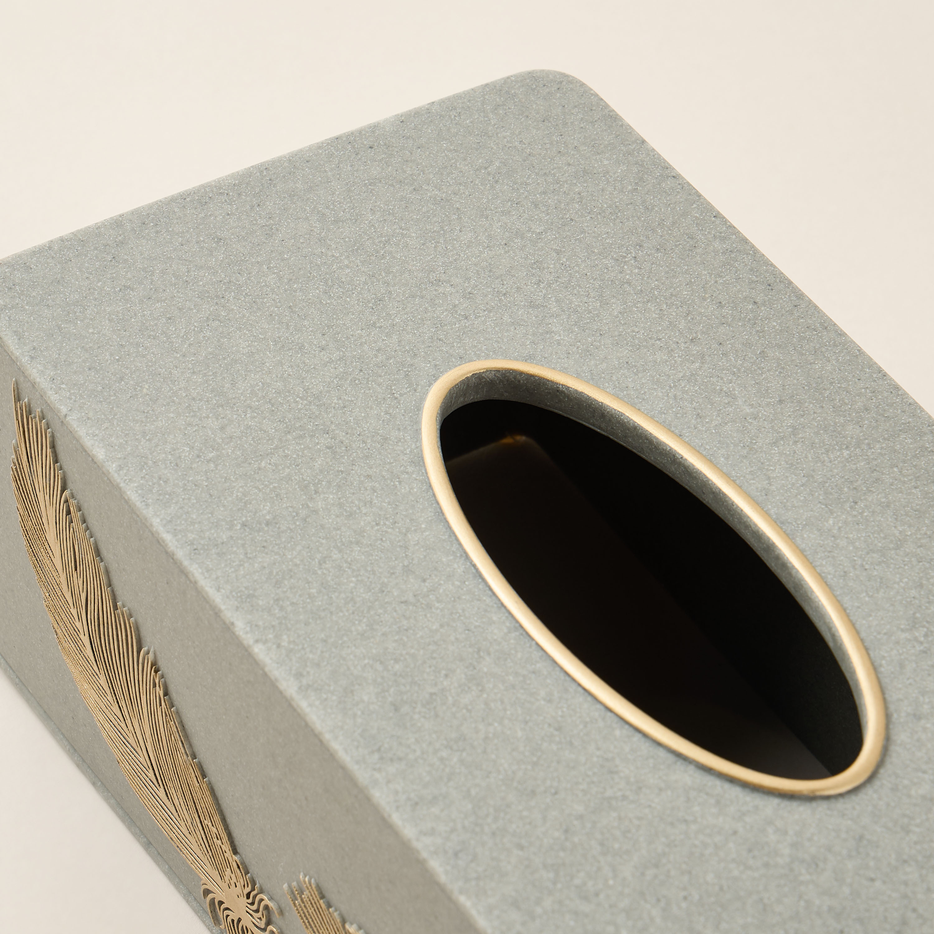 Feather Embossed Polyresin Tissue Box-household-bathandlaundry-bathaccessories-tissueboxesandcottonjars-image-3