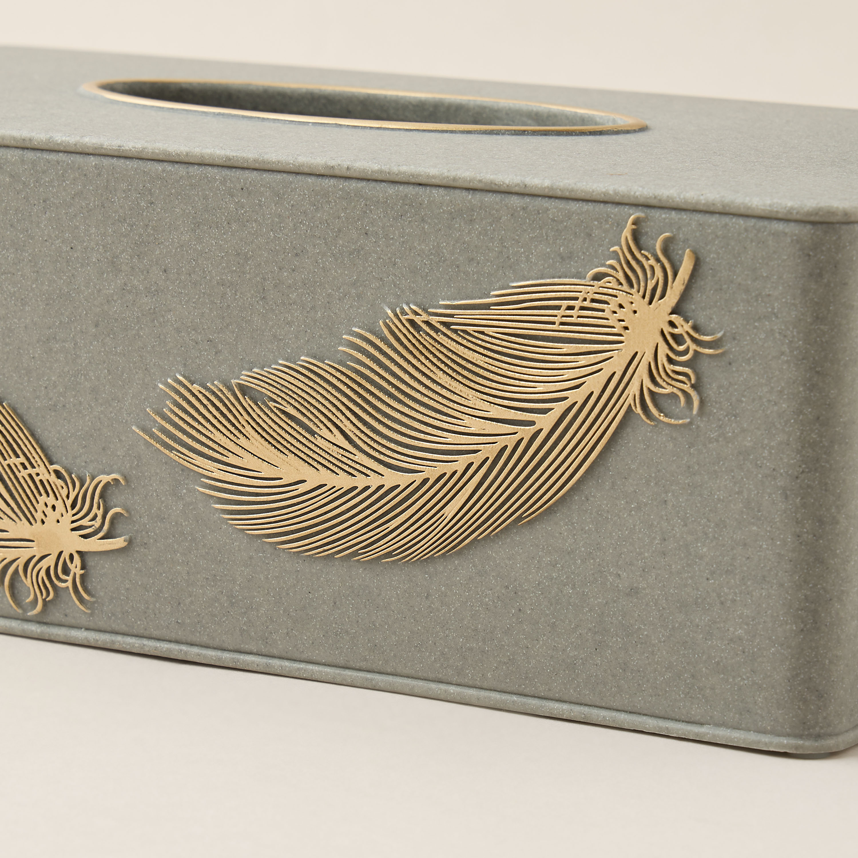 Feather Embossed Polyresin Tissue Box-household-bathandlaundry-bathaccessories-tissueboxesandcottonjars-image-4
