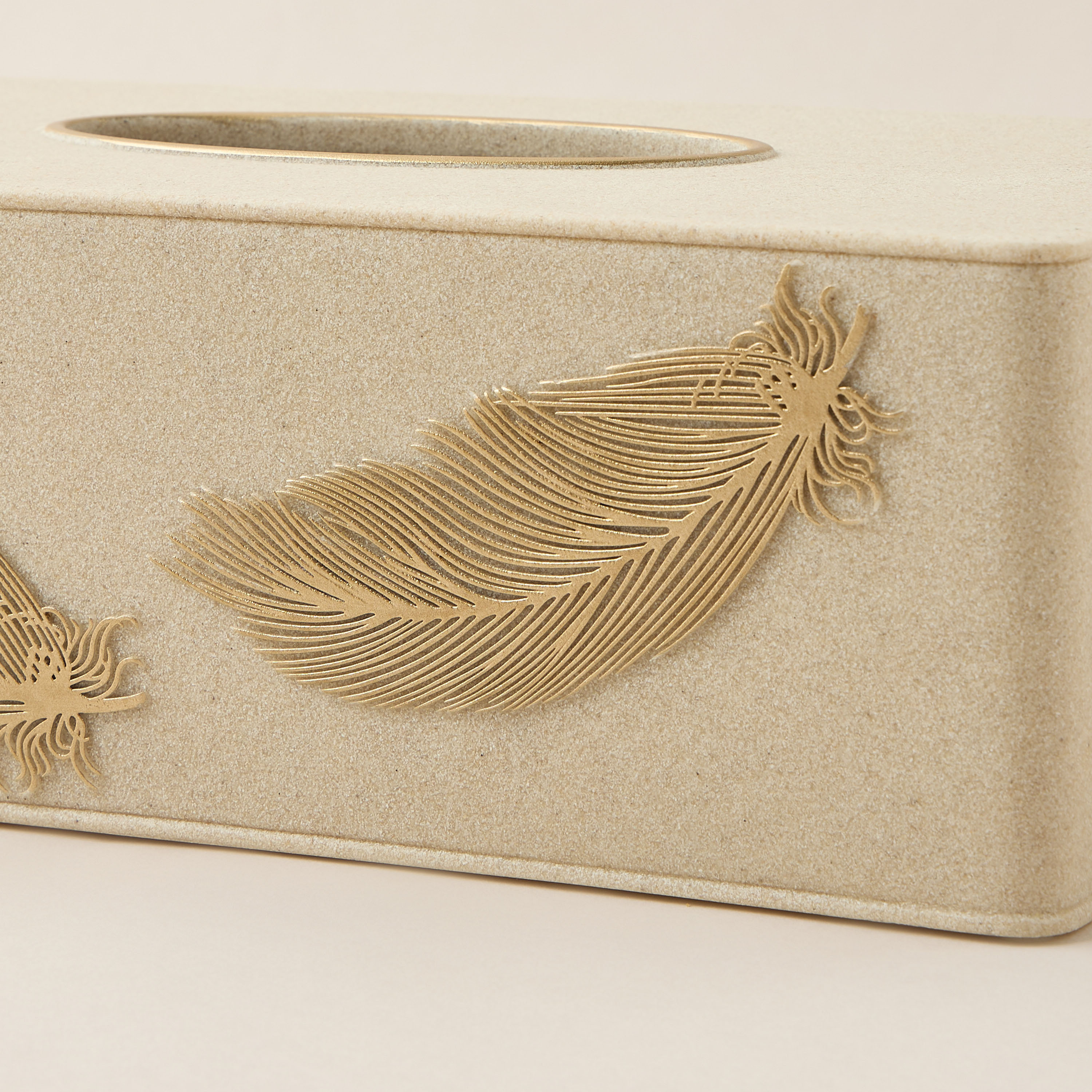 Feather Embossed Polyresin Tissue Box-household-bathandlaundry-bathaccessories-tissueboxesandcottonjars-image-4