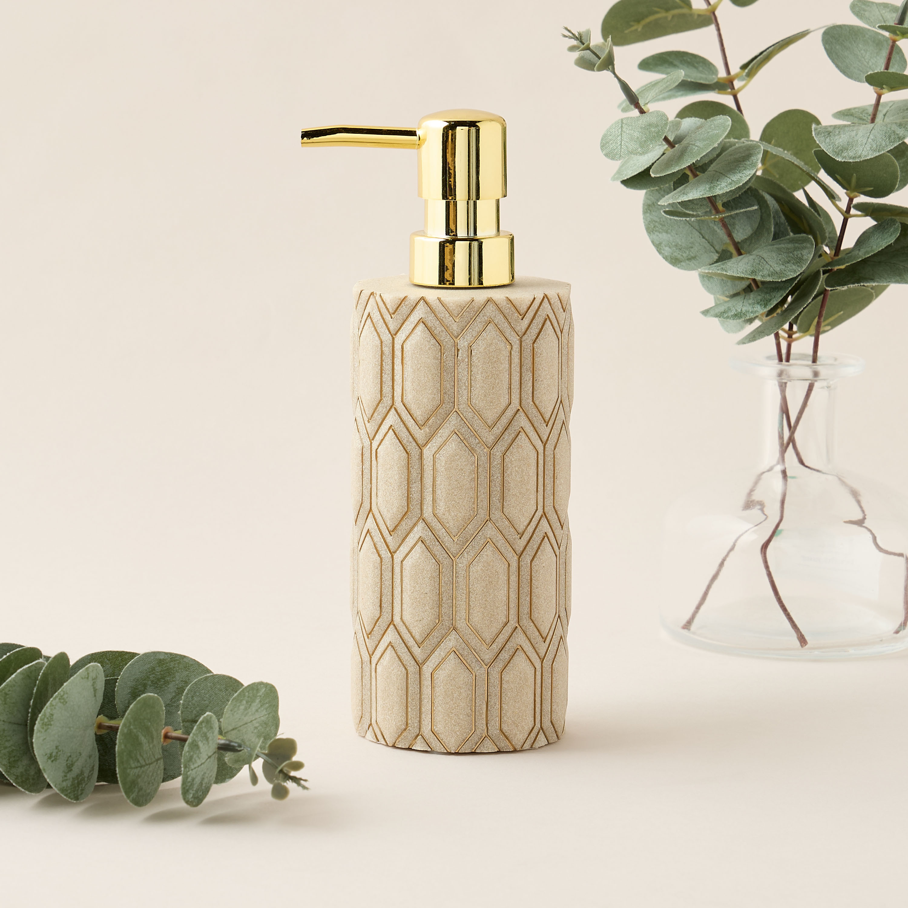 Darwaza Geometric Textured Lotion Dispenser-household-bathandlaundry-bathaccessories-soapdishesanddispensers-image-1