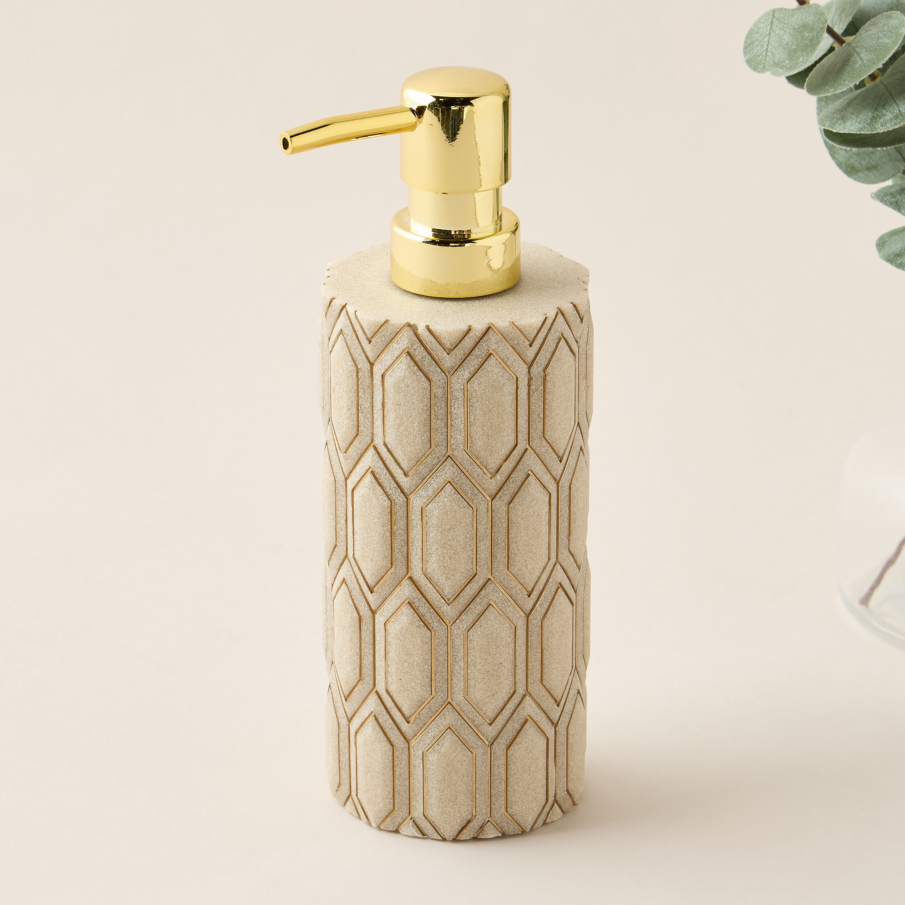 Darwaza Geometric Textured Lotion Dispenser-household-bathandlaundry-bathaccessories-soapdishesanddispensers-image-2
