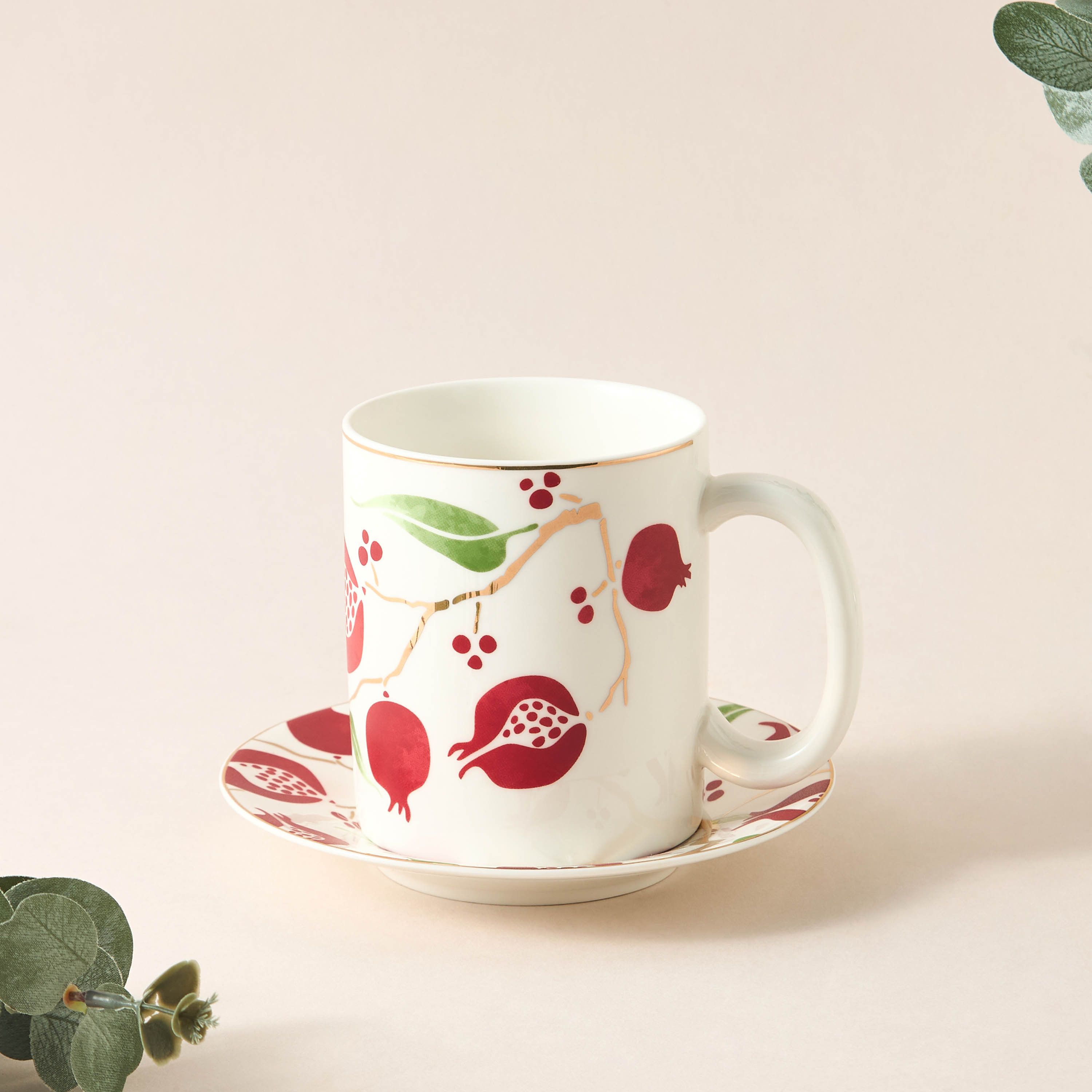 Pomegranate Print Bone China Mug - 380 ml-household-dining-teaandcoffee-mugsandcups-image-1