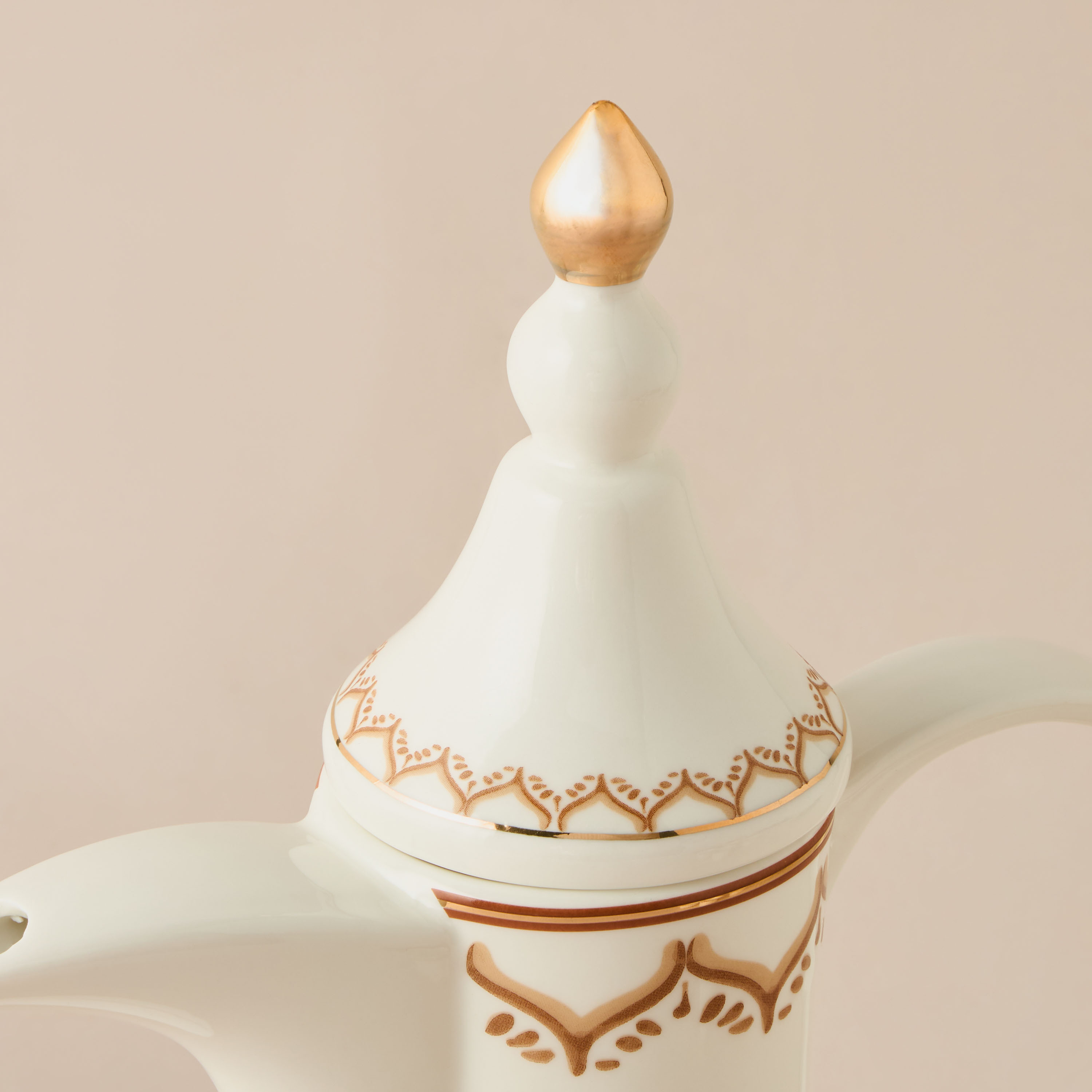 Palm Tree Print Bone China 4-Piece Kahwa Cup Set with Teapot-household-dining-teaandcoffee-teaandcoffeesets-image-4
