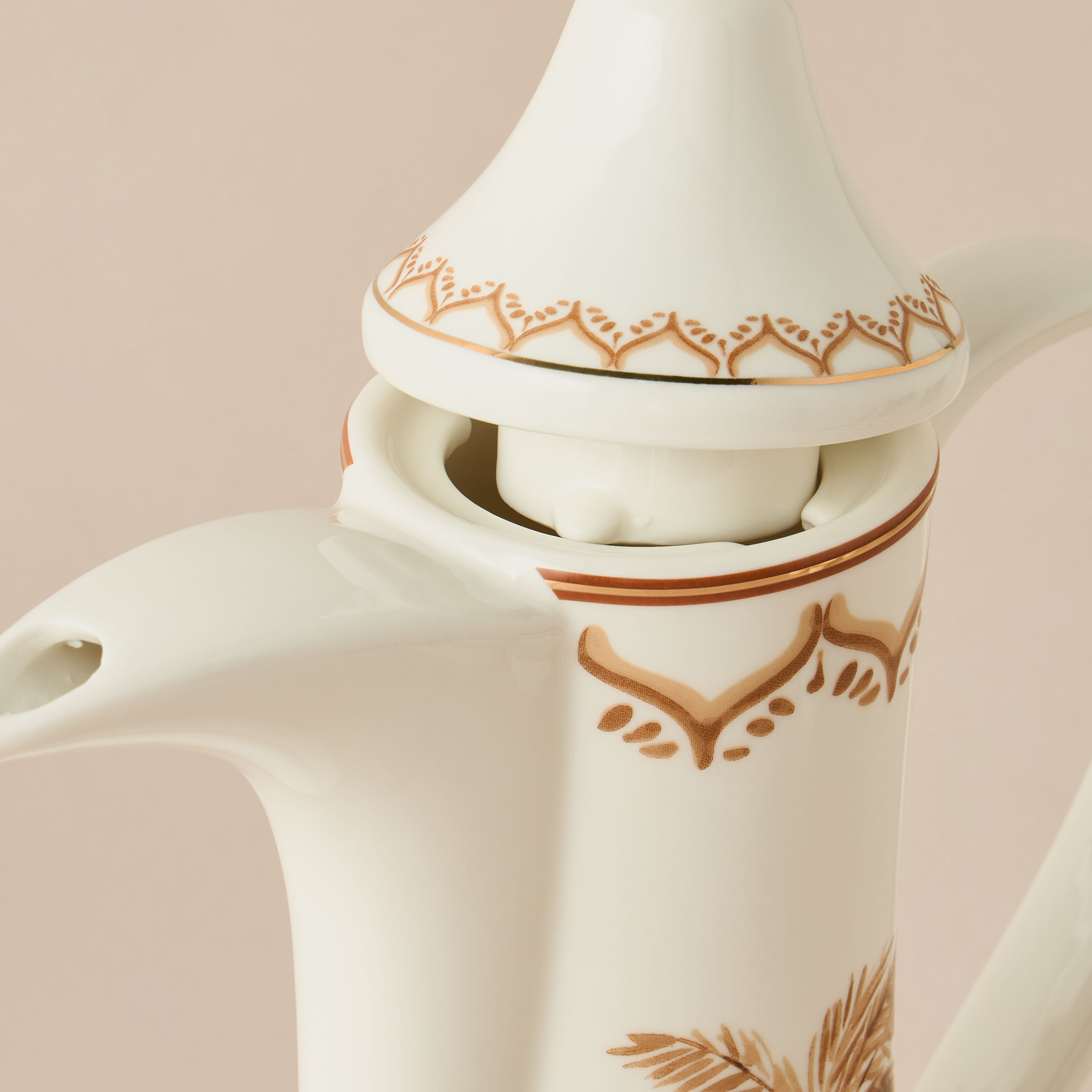 Palm Tree Print Bone China 4-Piece Kahwa Cup Set with Teapot-household-dining-teaandcoffee-teaandcoffeesets-image-5