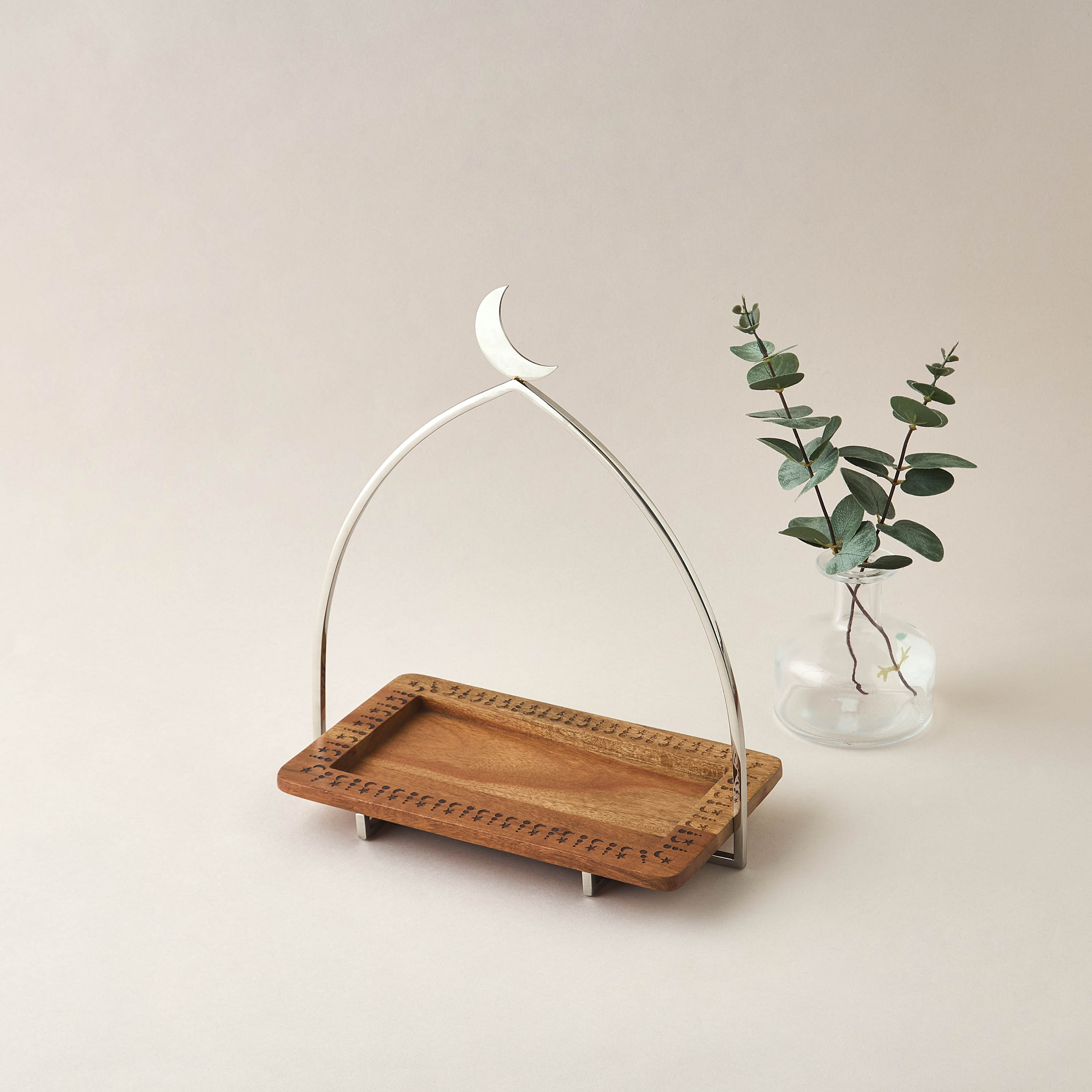 Noor Star and Moon Carved Rectangle Serving Platter - 27x15 cms-household-dining-serveware-servingplatters-image-1
