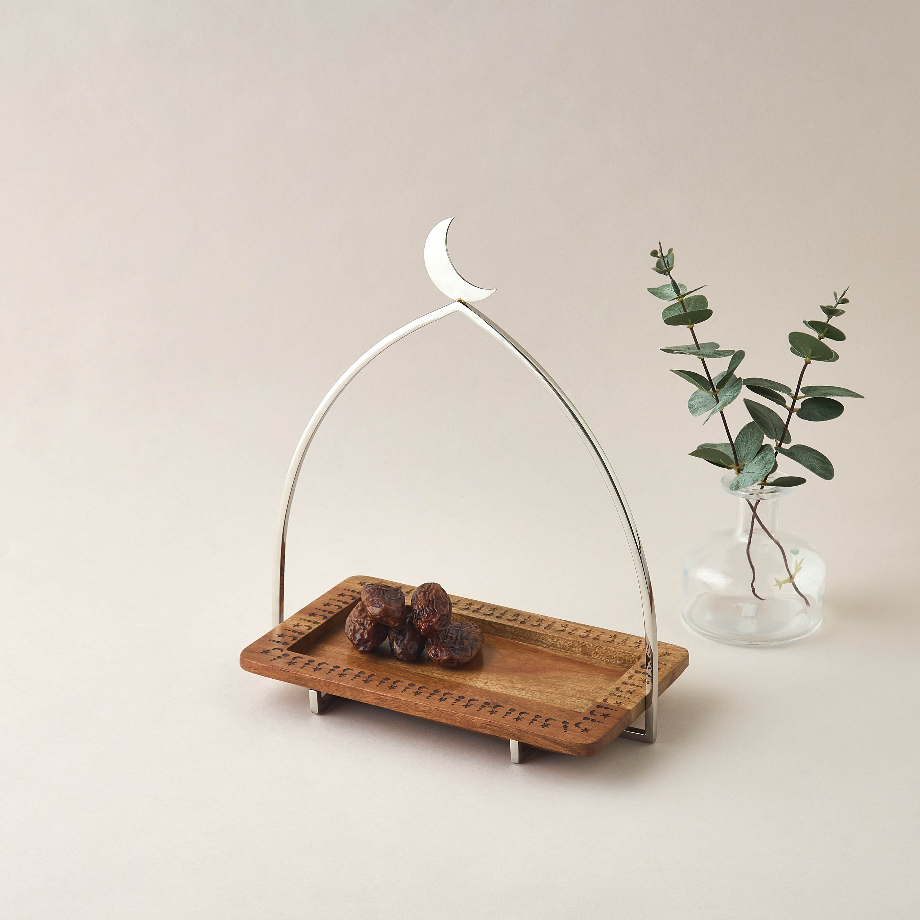 Noor Star and Moon Carved Rectangle Serving Platter - 27x15 cms-household-dining-serveware-servingplatters-image-2