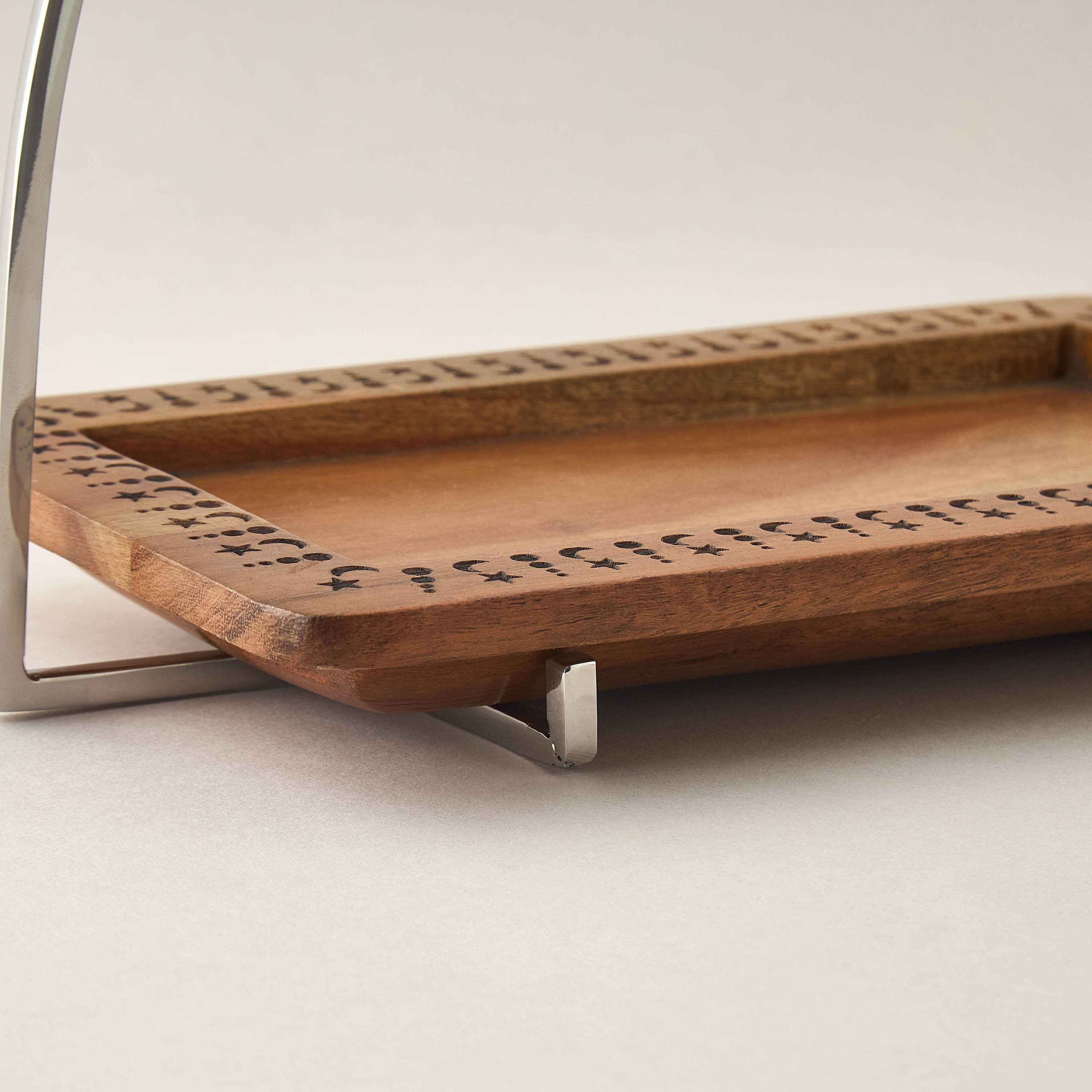 Noor Star and Moon Carved Rectangle Serving Platter - 27x15 cms-household-dining-serveware-servingplatters-image-4