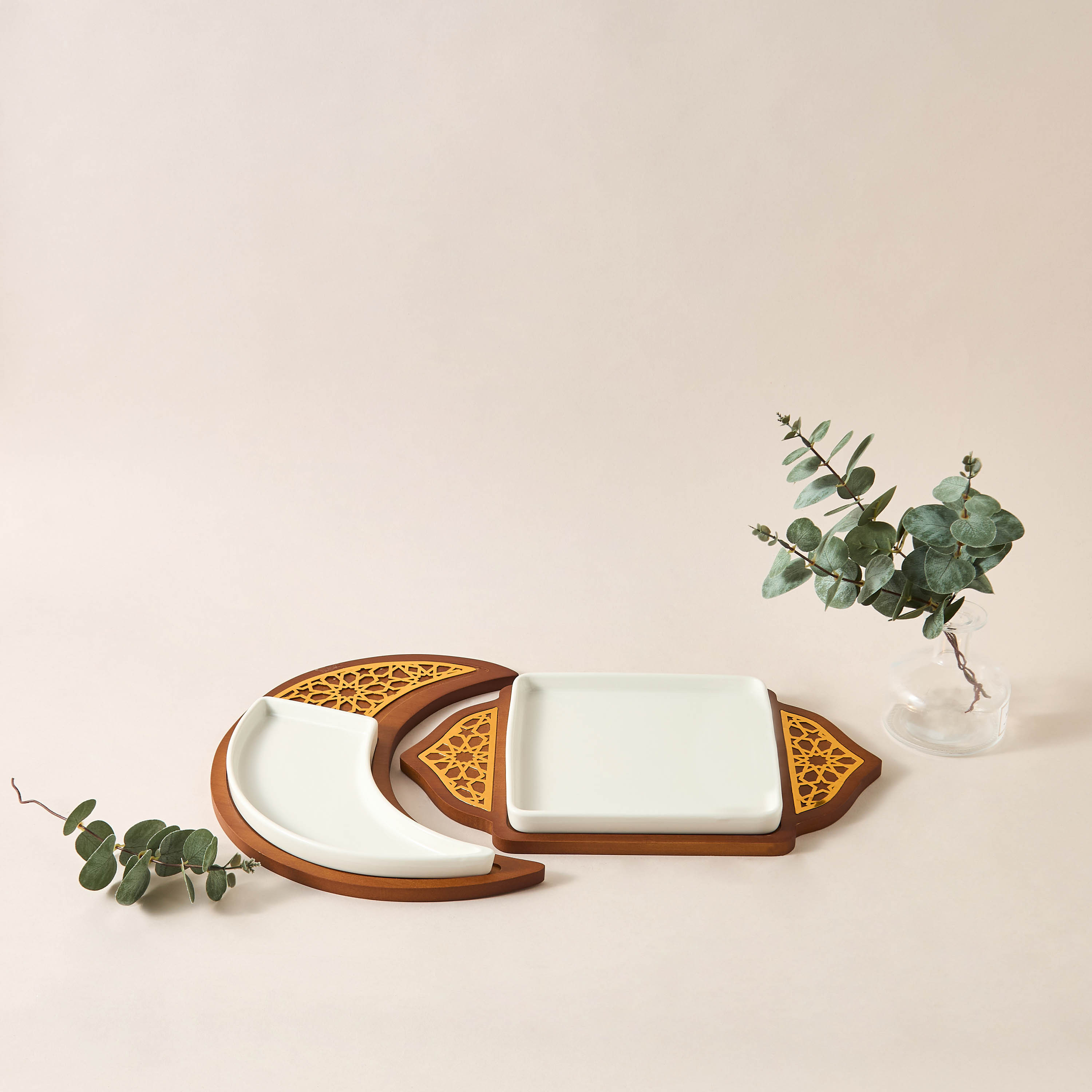Sufrah Ceramic Serving Platter with Wooden Board-household-dining-serveware-servingplatters-image-6