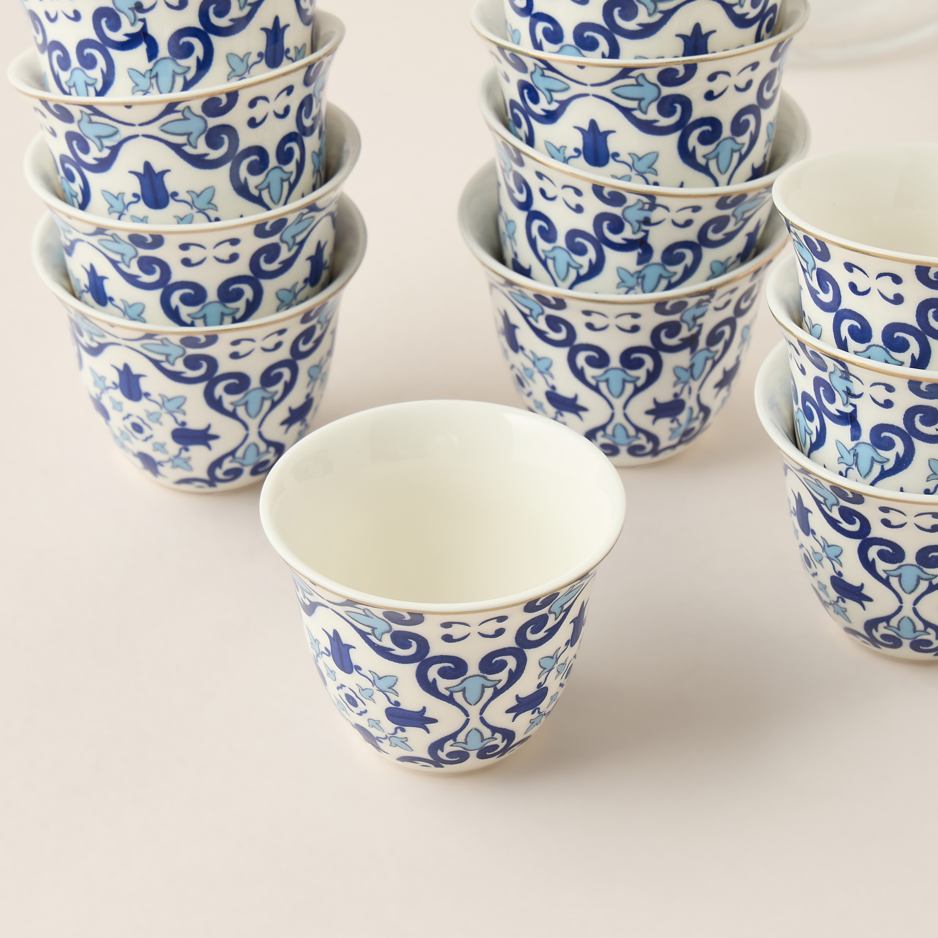 Azure Printed 12-Piece Kahwa Cup Set - 60 ml-household-dining-teaandcoffee-teaandcoffeesets-image-4