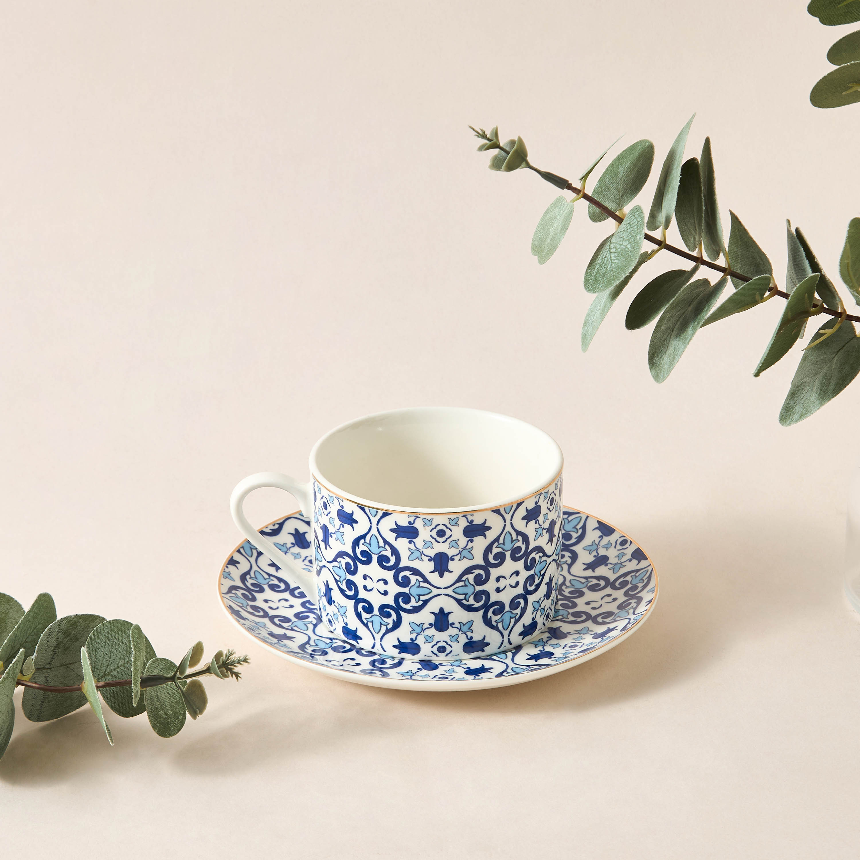 Azure Printed 2-Piece Cup and Saucer Set-household-dining-teaandcoffee-teaandcoffeesets-image-1