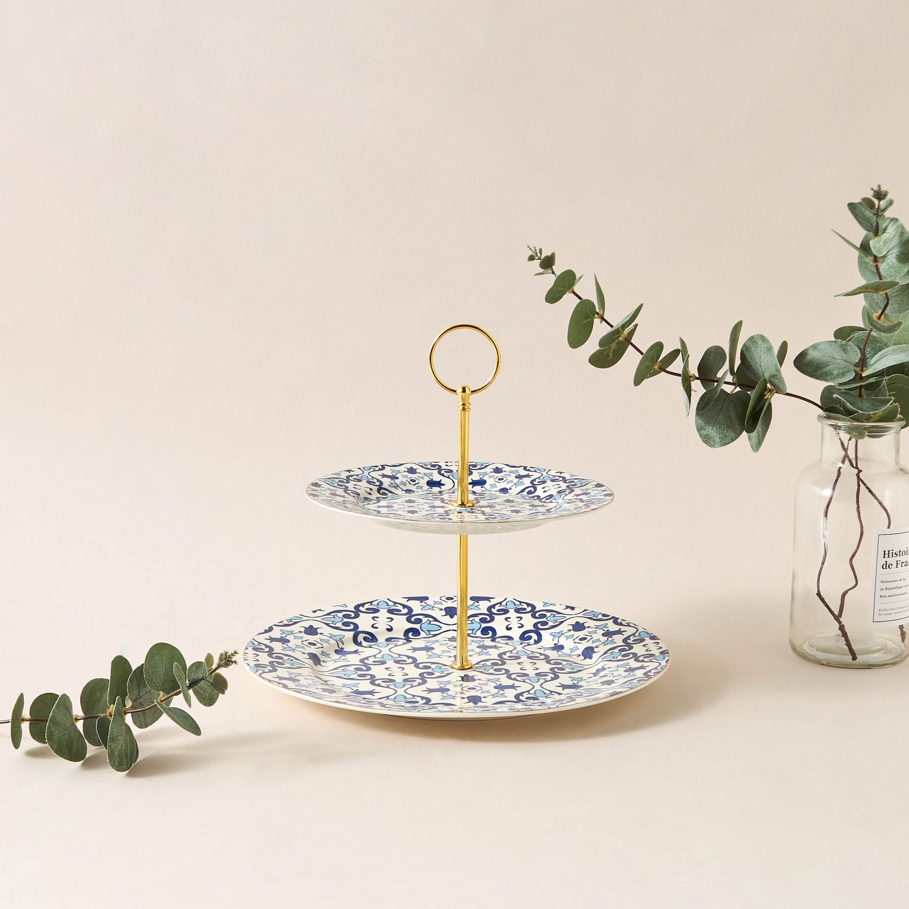 Azure 2-Tier Printed Cake Stand-household-dining-serveware-cakestands-image-1