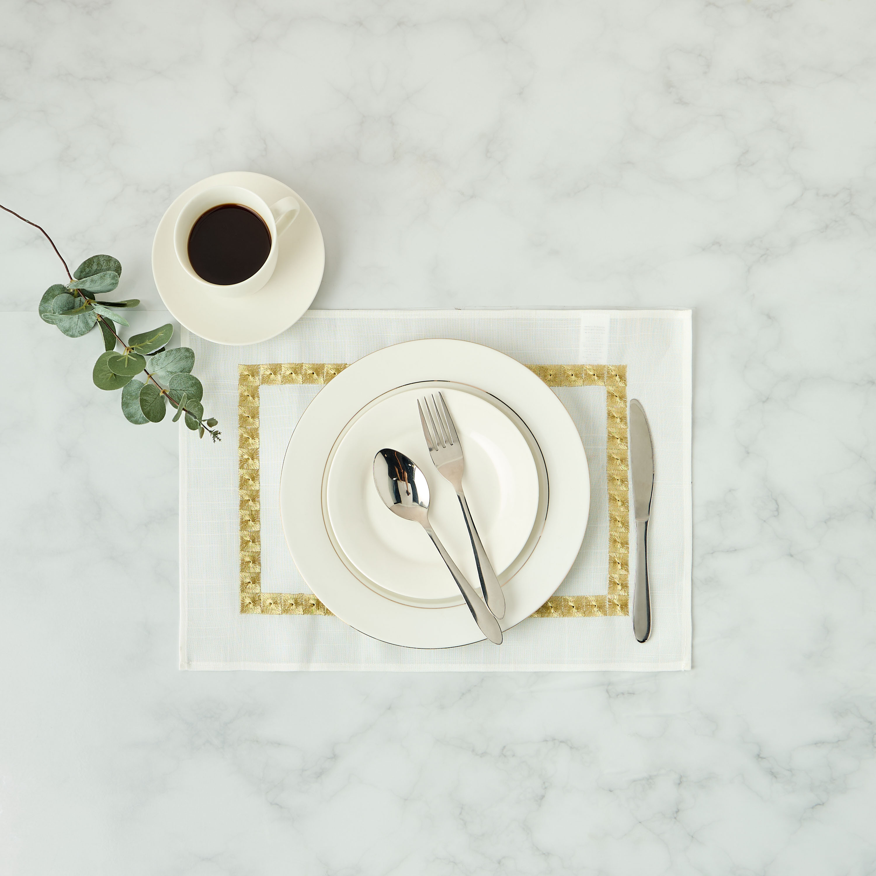 Nomad Luxe 4-Piece Embroidered Placemat Set - 30x45 cms-household-dining-tablelinen-placemats-image-2