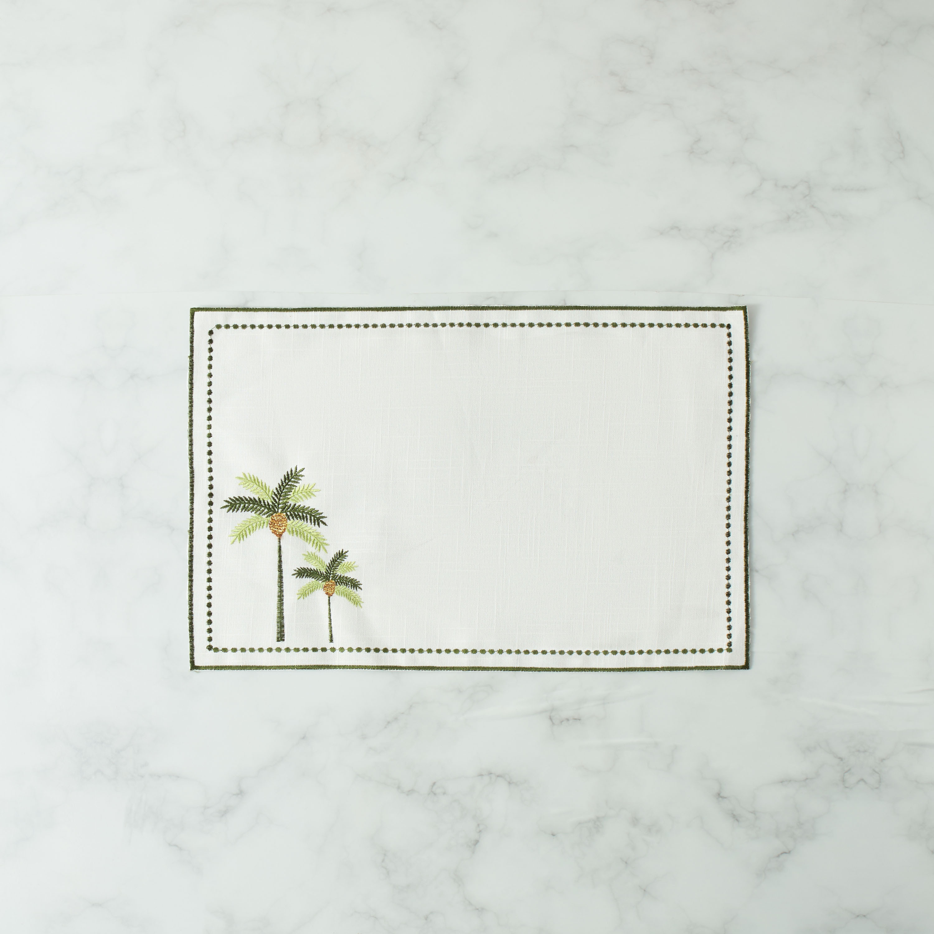 Palm Tree Embroidered 4-Piece Placemat Set - 30x45 cms-household-dining-tablelinen-placemats-image-2