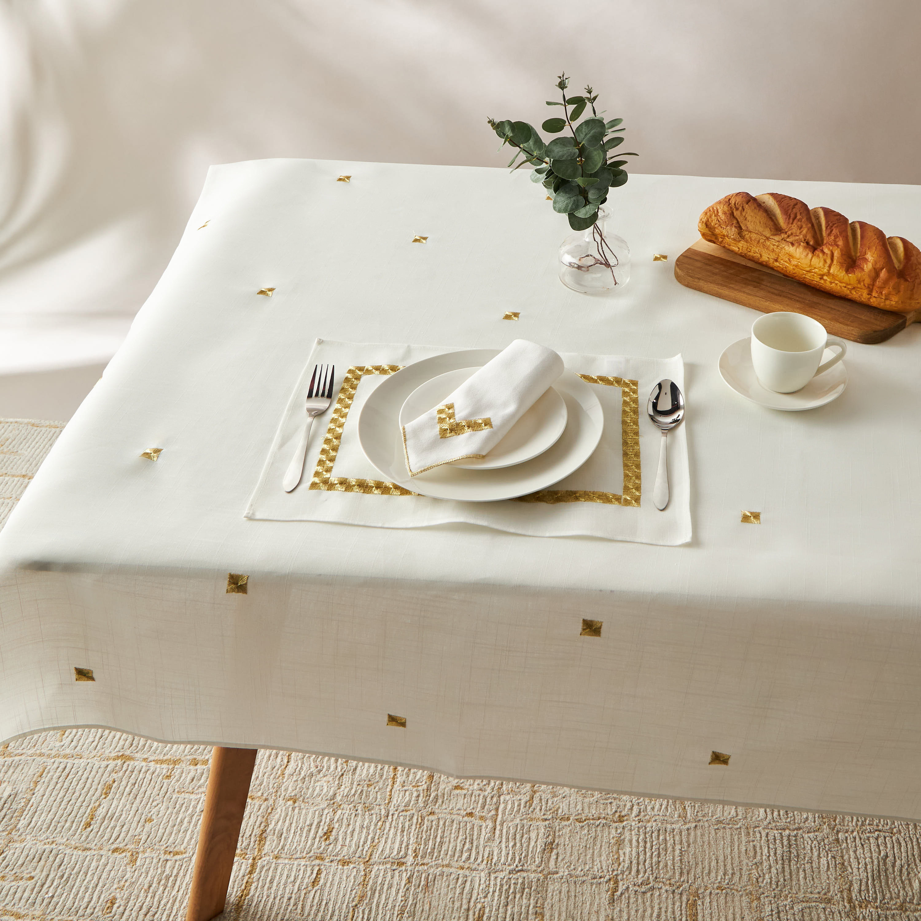Nomad Luxe Embroidered Table Cloth - 250x150 cms-household-dining-tablelinen-runnersandtablecovers-image-5