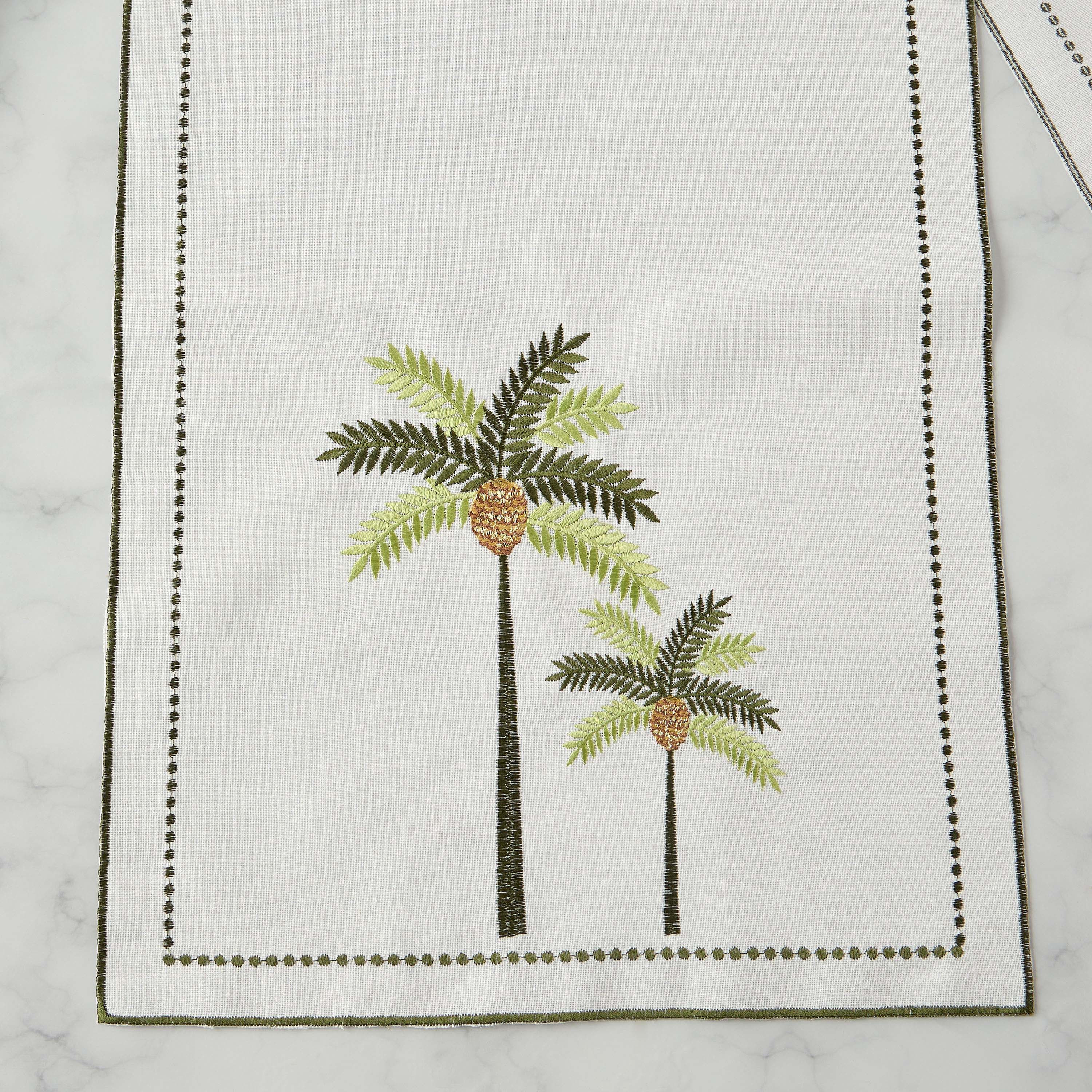 Palm Tree Embroidered Runner - 180x33 cms-household-dining-tablelinen-runnersandtablecovers-image-2