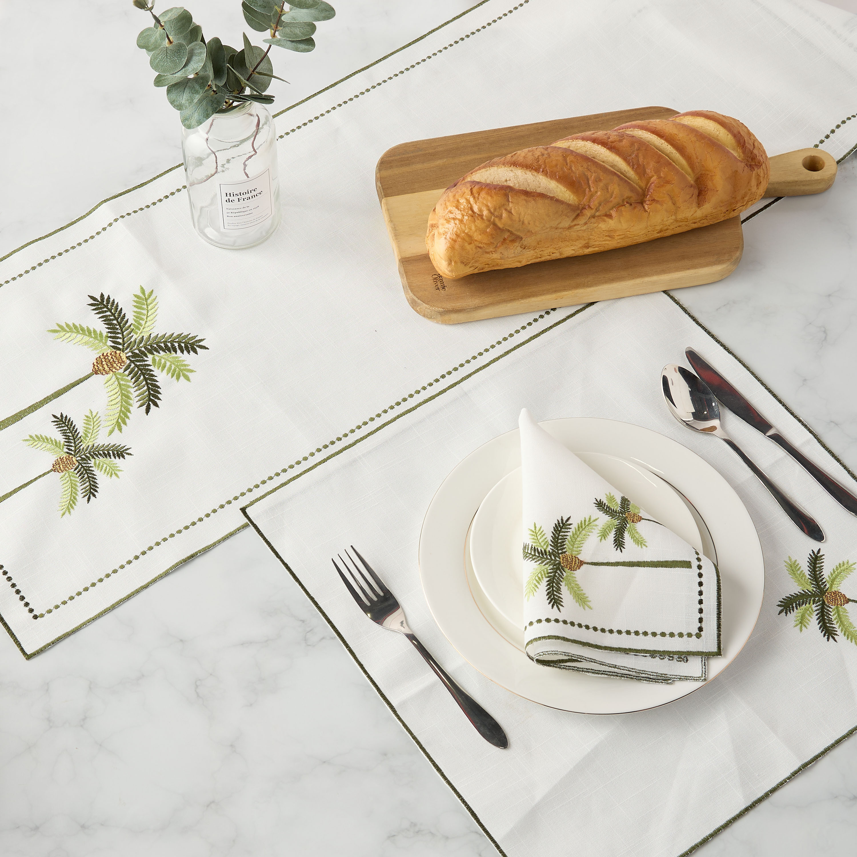 Palm Tree Embroidered Runner - 180x33 cms-household-dining-tablelinen-runnersandtablecovers-image-4