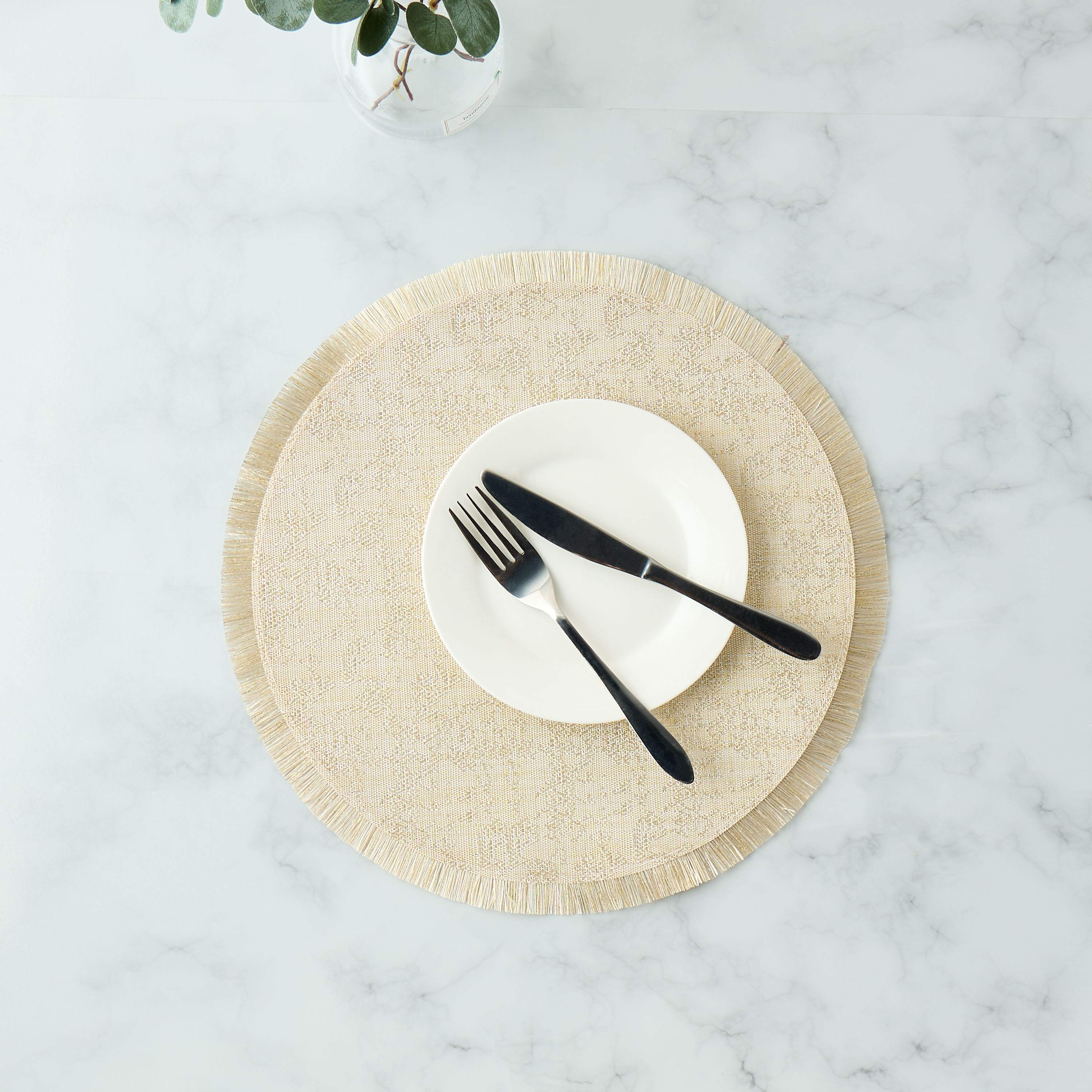 Woven Textured Fringe Detail Placemat-household-dining-tablelinen-placemats-image-1
