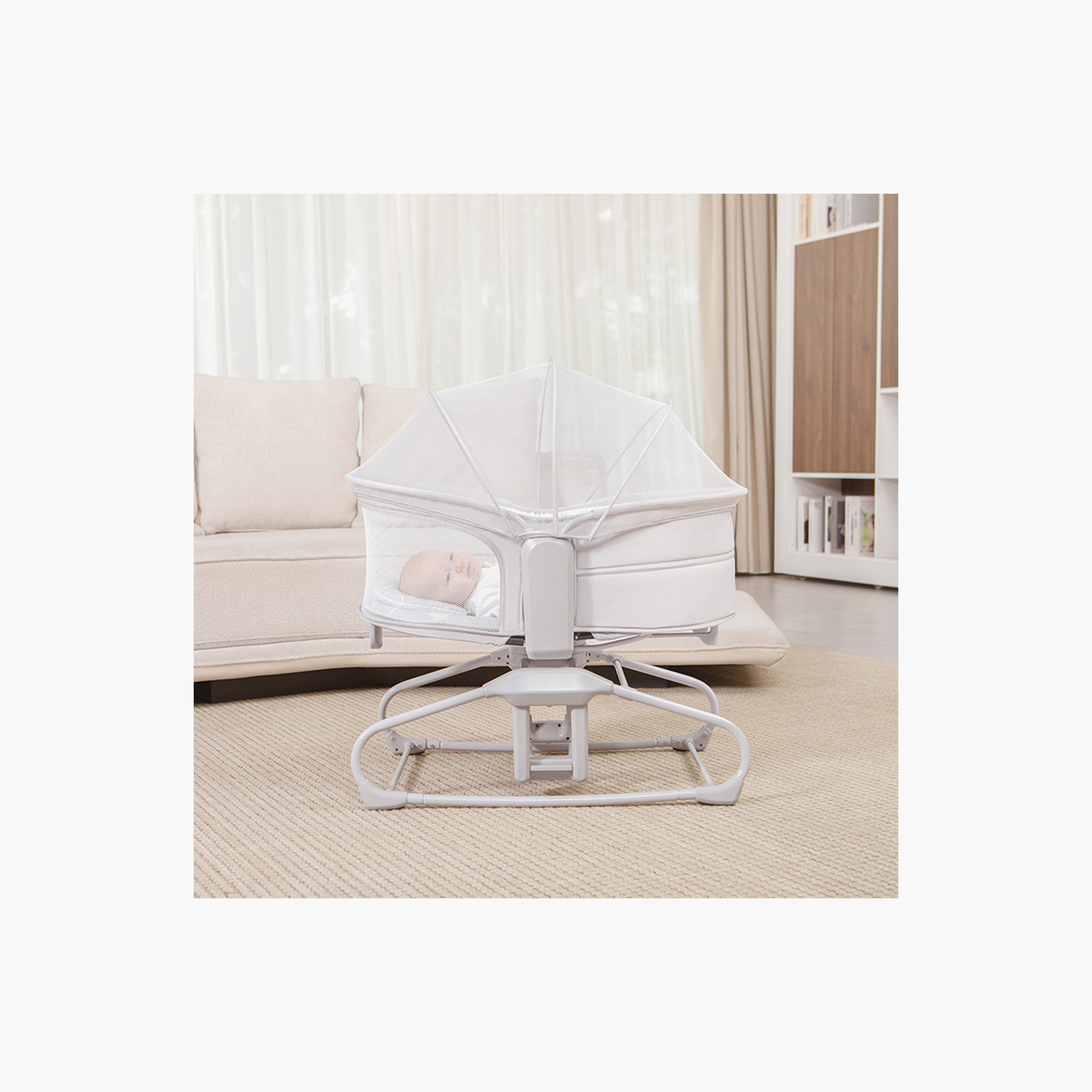 كرسي أطفال مع شبكة ناموسية ليو من ماستيلا - 44x60x74 سم-baby-nursery-furniture-cribsandbeds-bassinets-image-5