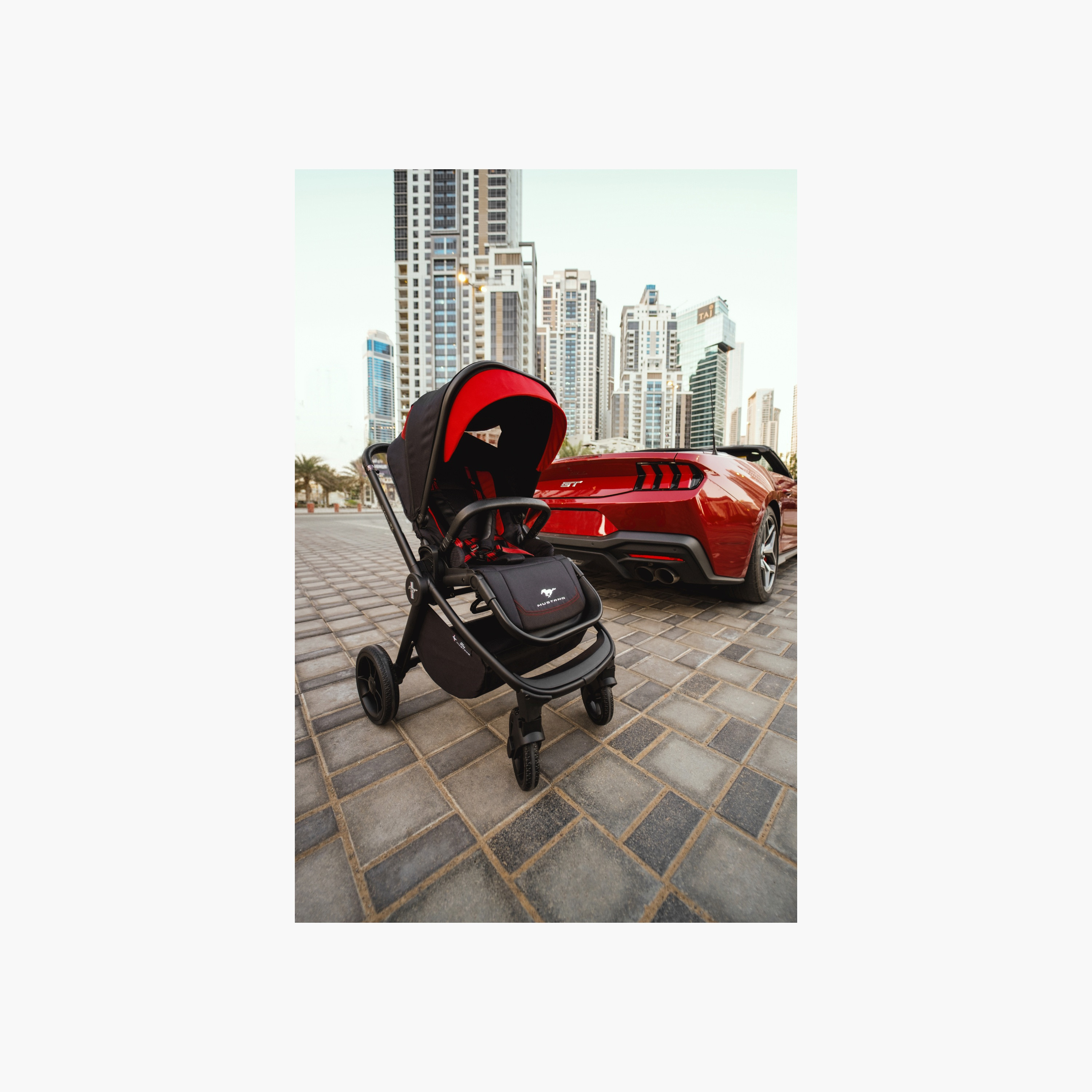 Ford Mustang GT Turbo Stroller with Aluminium Frame, Wheel Lock and Storage Basket-baby-gear-strollersandprams-strollers-image-2