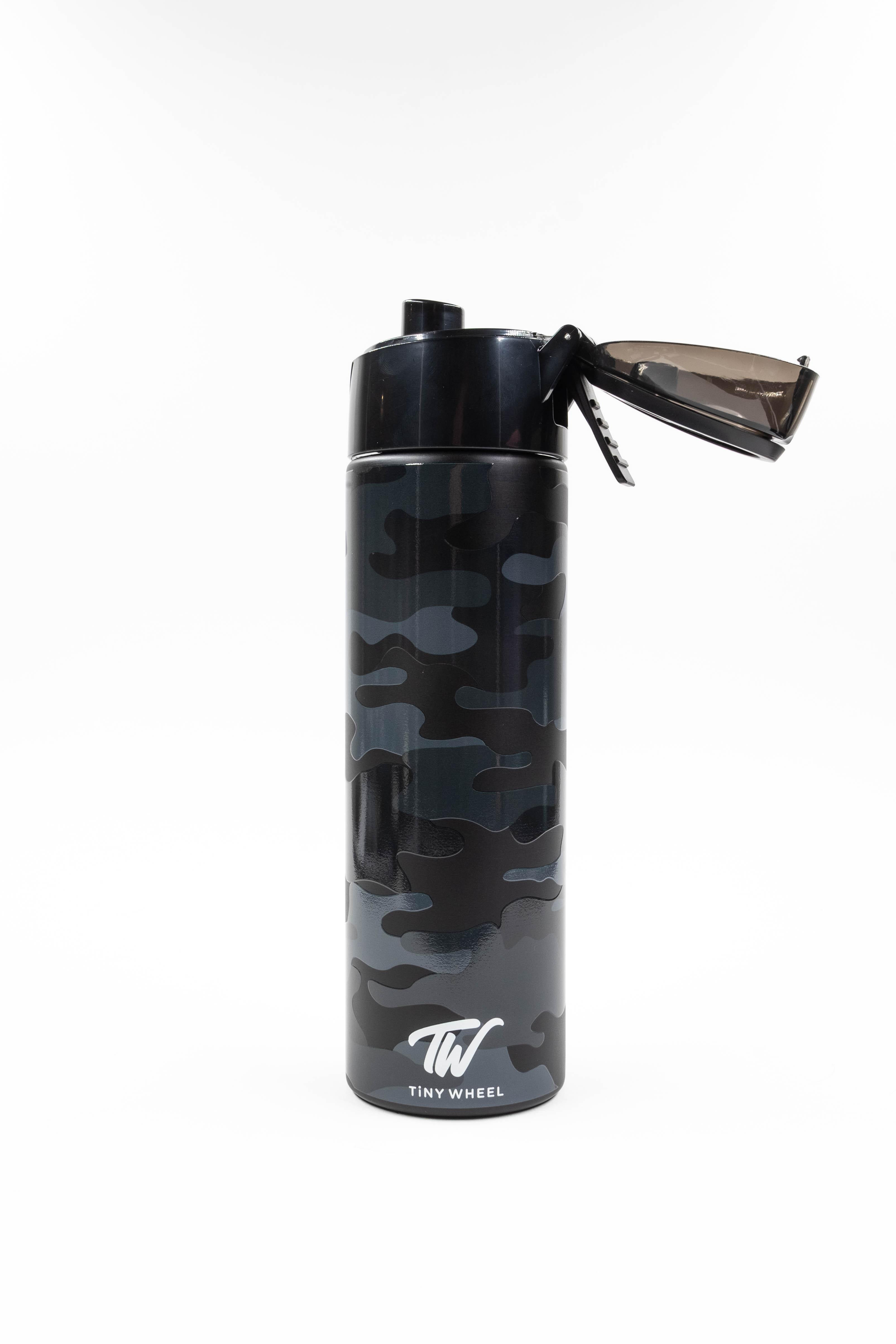 Tiny Wheels Spray Stainless Steel Water Bottle - 600 ml - Camouflage-school-waterbottles-image-3