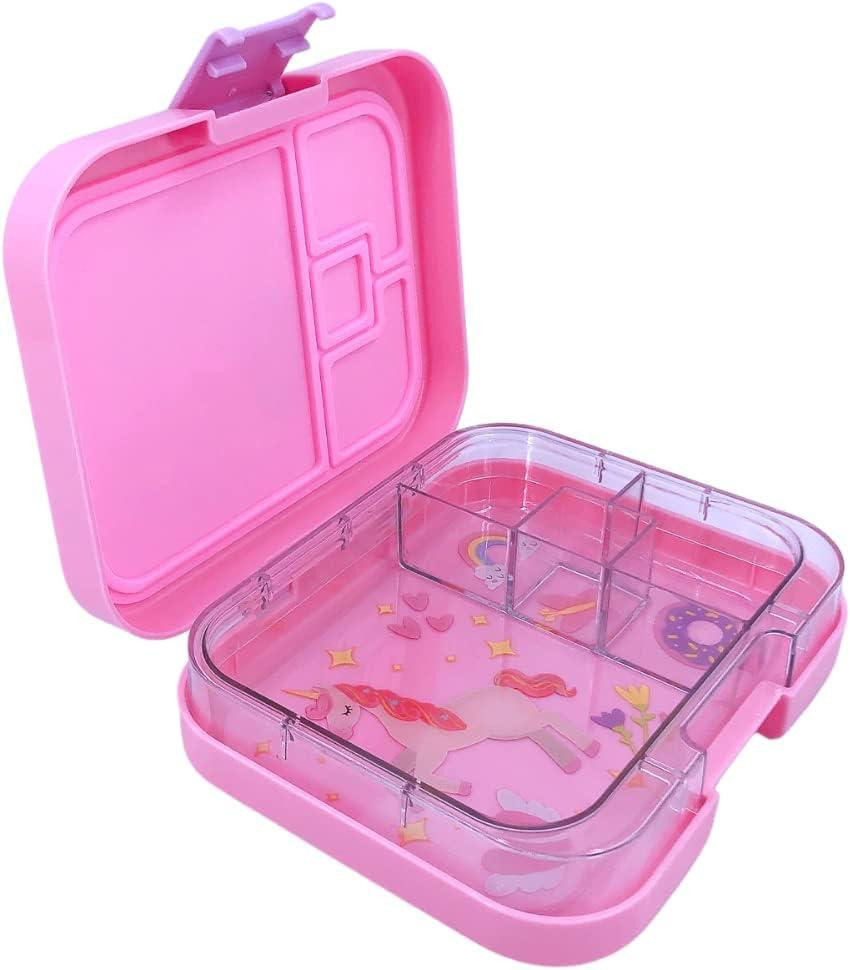 صندوق غداء بينتو بأربعة أقسام من تايني ويلز - يونيكورن - وردي-school-lunchessentials-lunchboxes-image-2