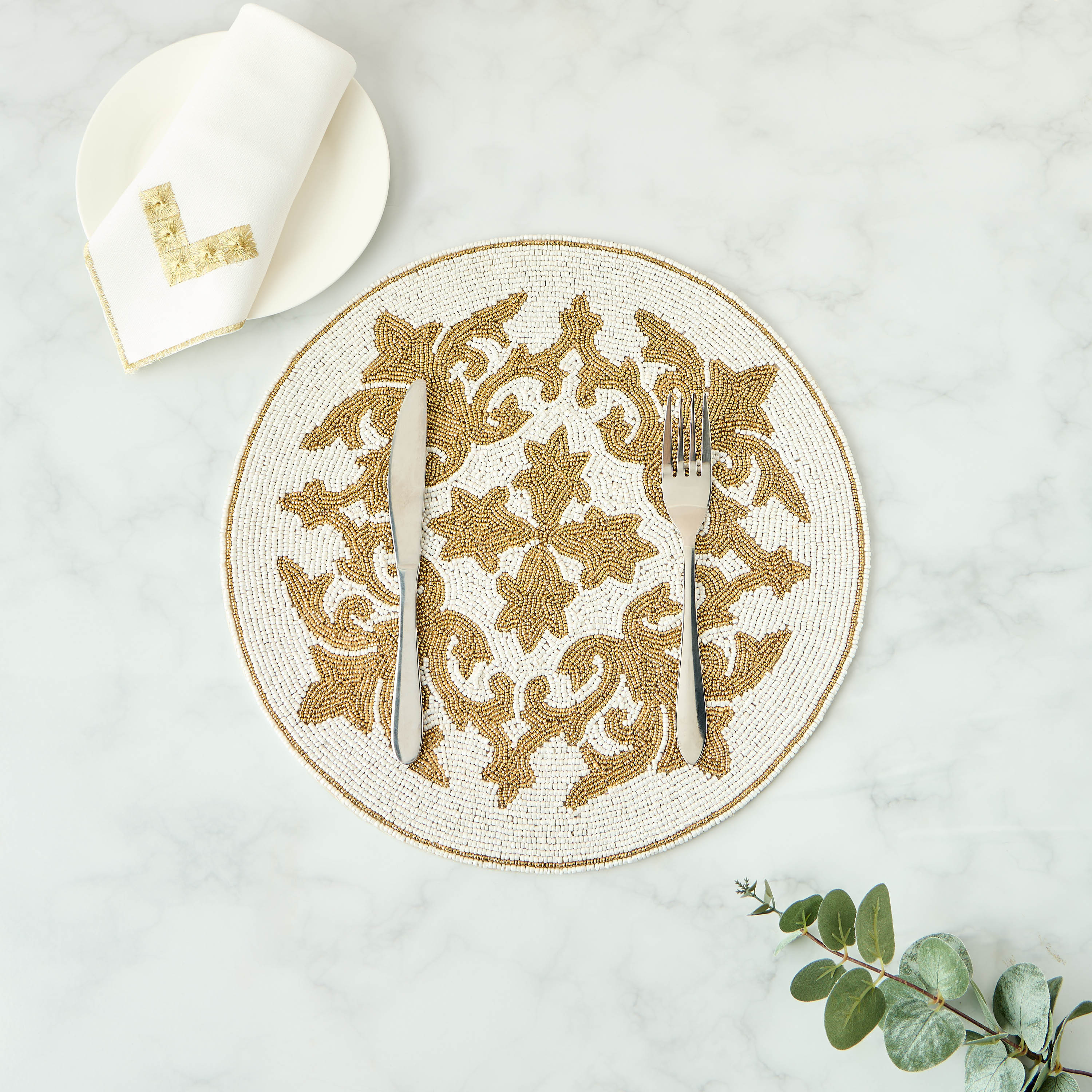 Gia Como Beaded Placemat-household-dining-tablelinen-placemats-image-1