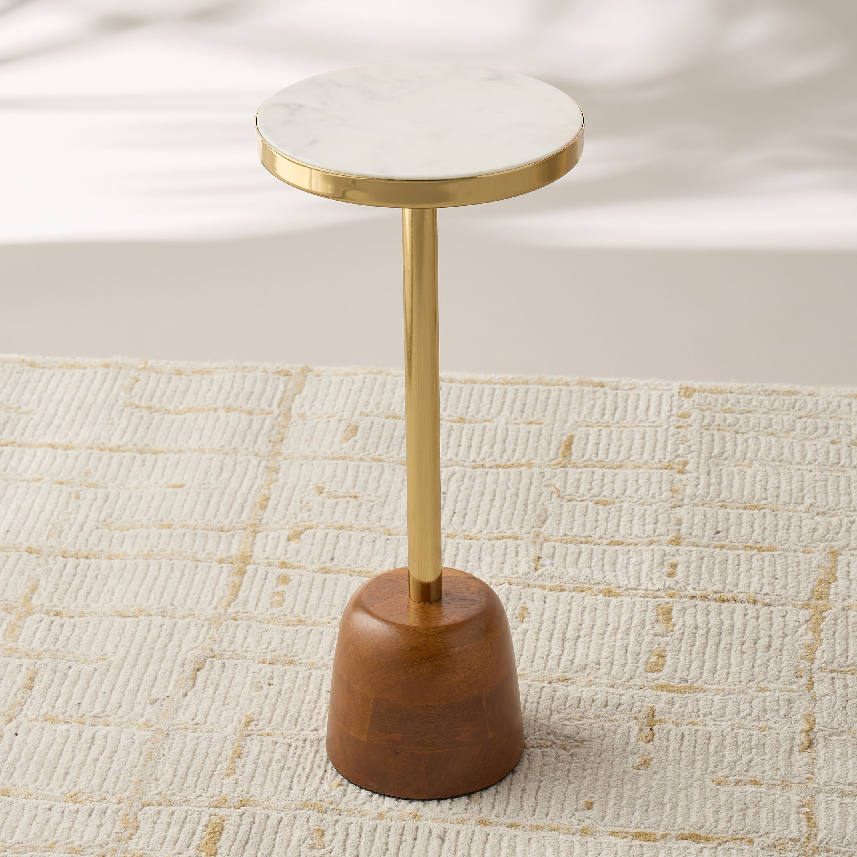 Marble Top Side Table - 23x51 cms-furniture-livingroom-sideandendtables-image-1